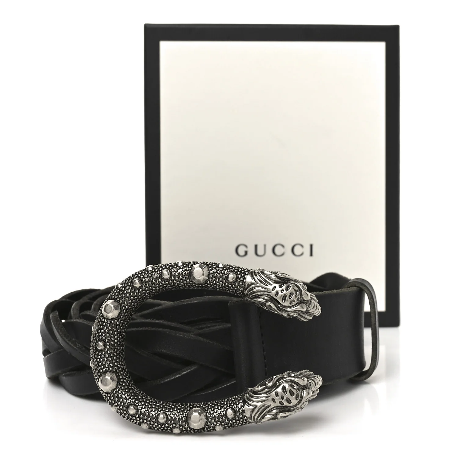 Calfskin Braided Dionysus Belt 115 46 Black - Image 5