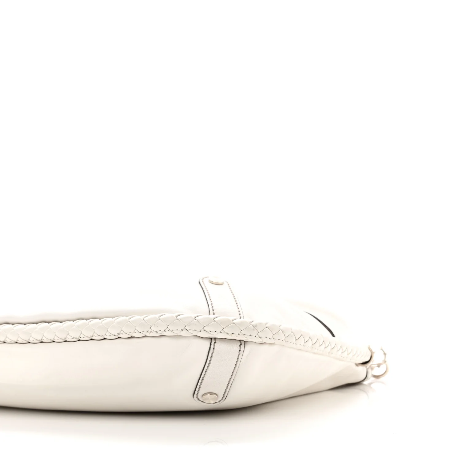 Calfskin Britt Medium Shoulder Bag White - Image 10