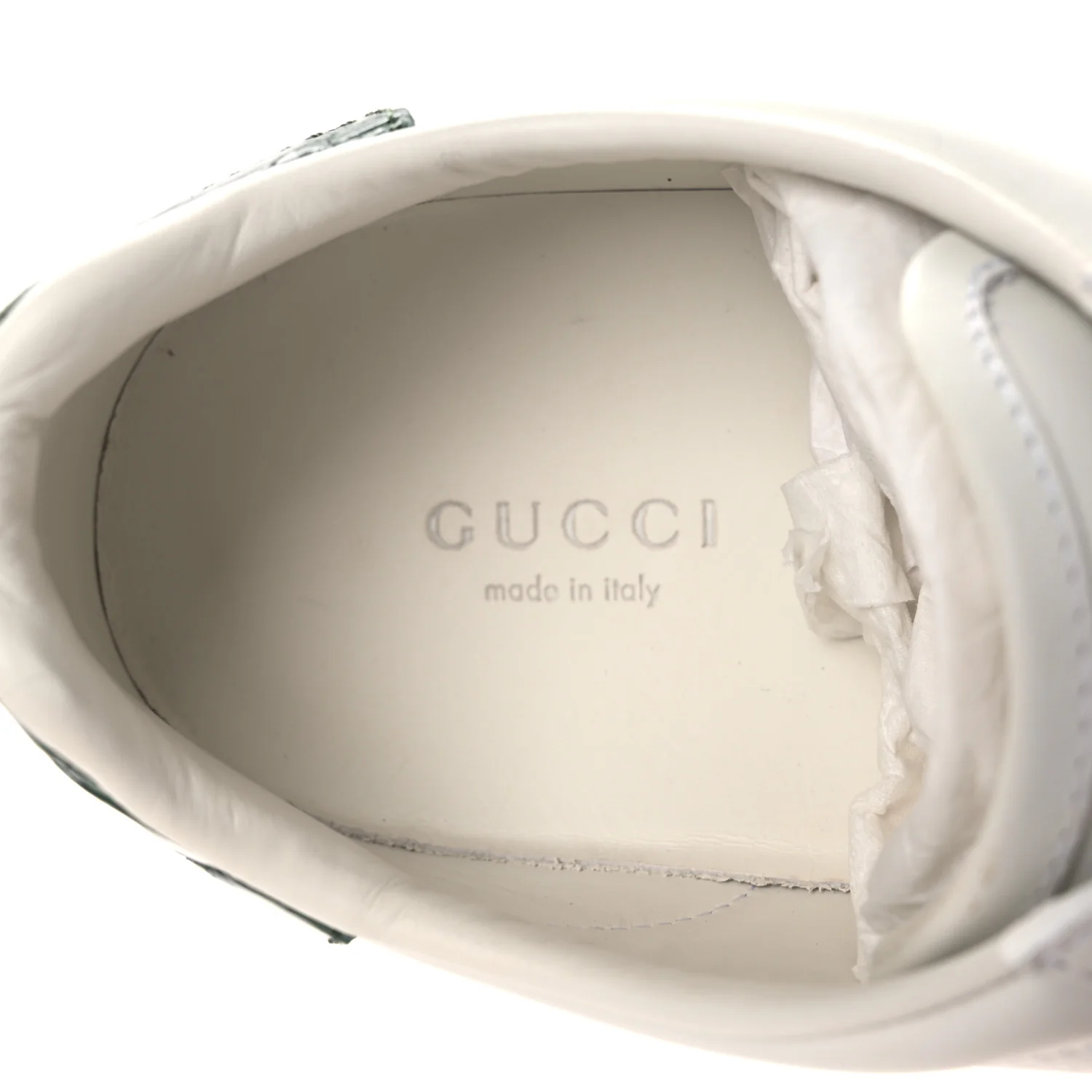 Calfskin Crocodile Web Womens Ace Sneakers 39 White Green - Image 9