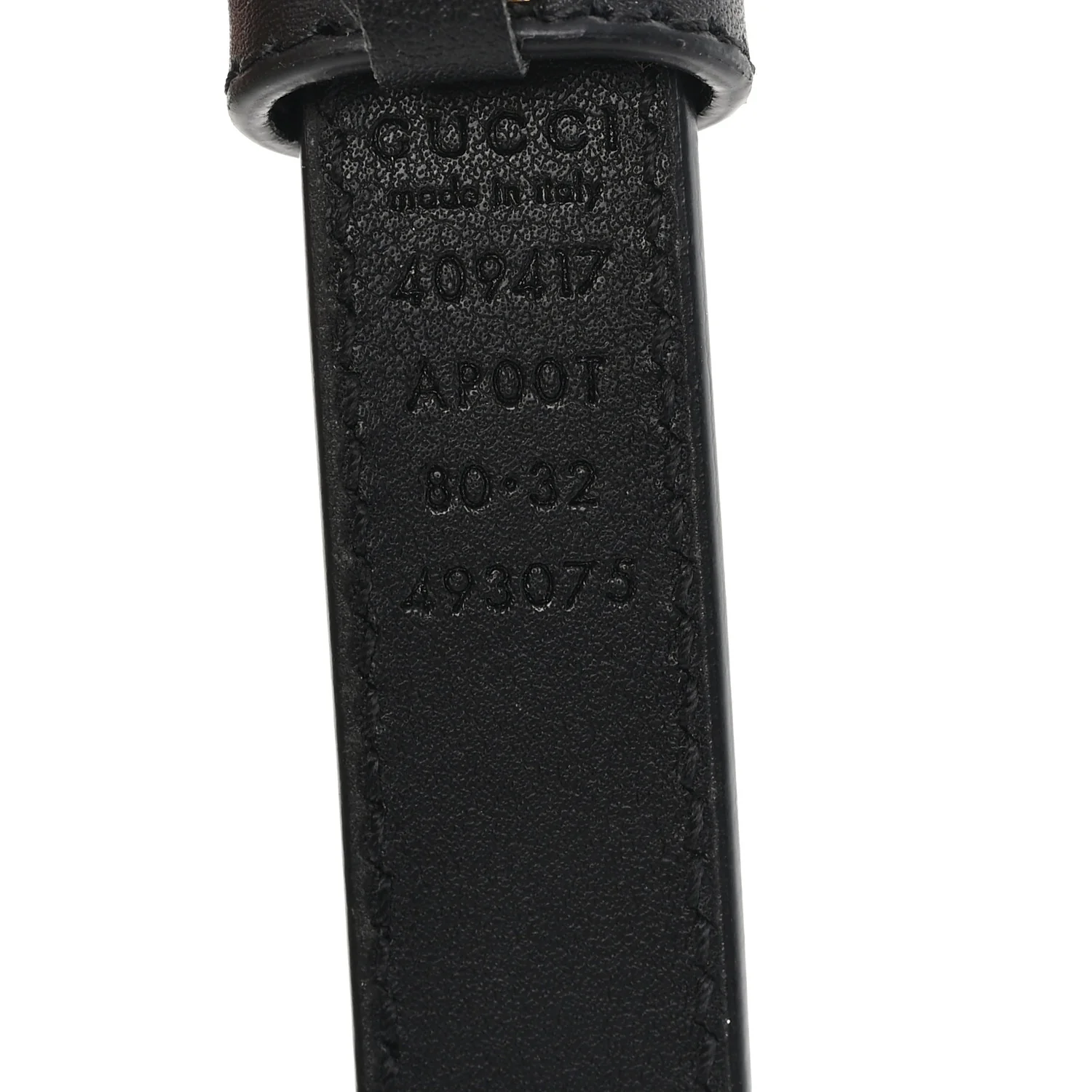 Calfskin Double G 20mm Belt 80 32 Black - Image 3