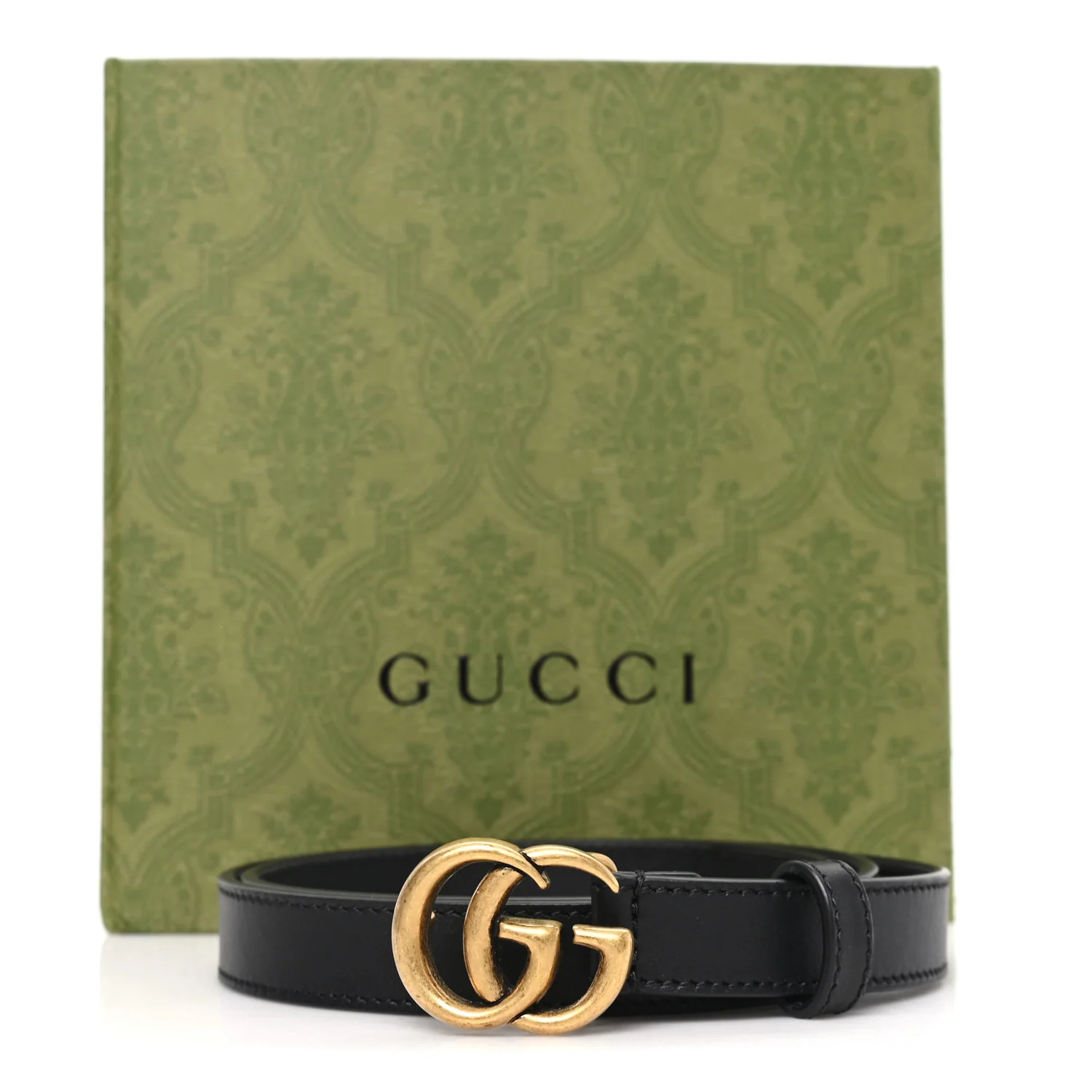 Calfskin Double G 20mm Belt 80 32 Black - Image 6