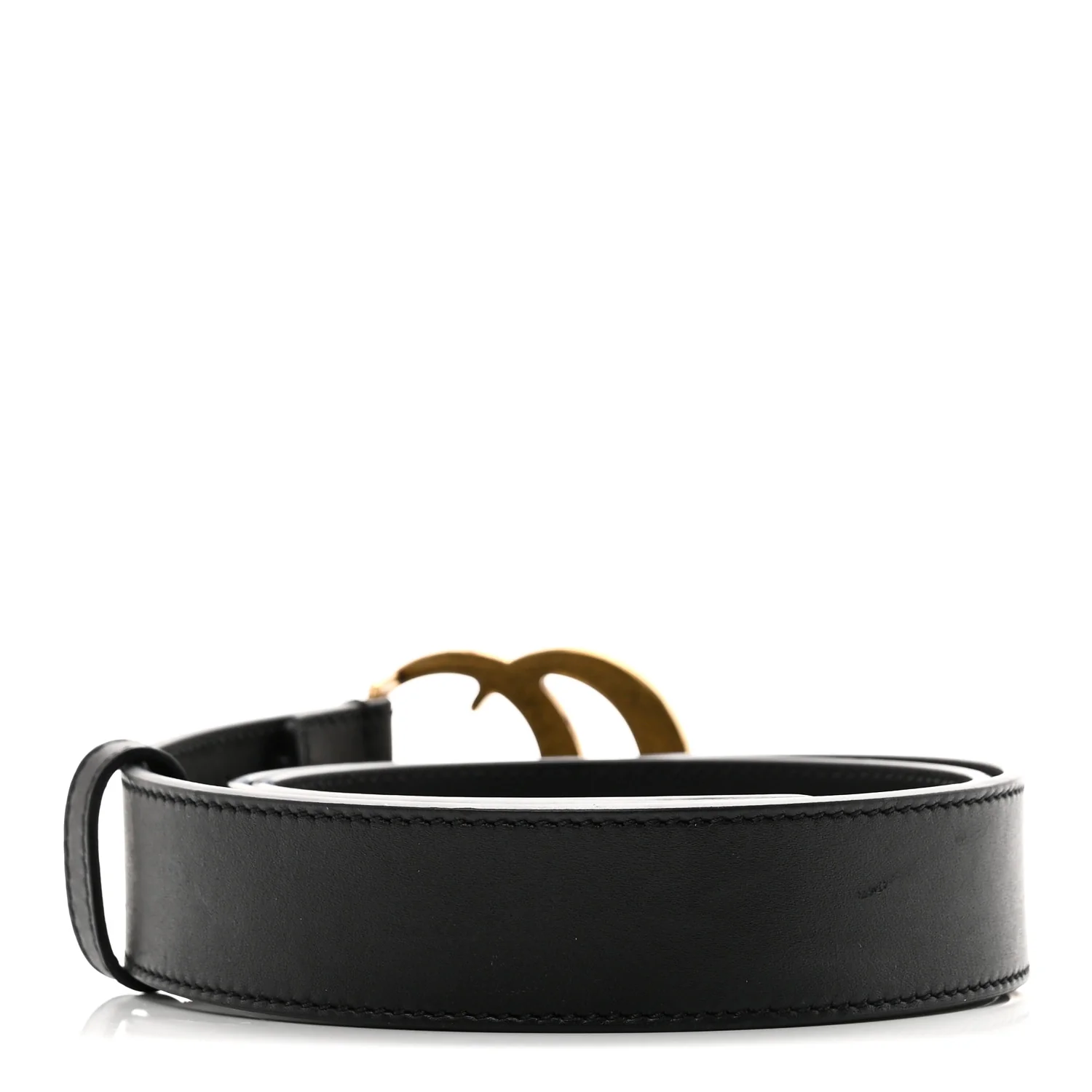 Calfskin Double G 30mm Belt 80 32 Black - Image 2