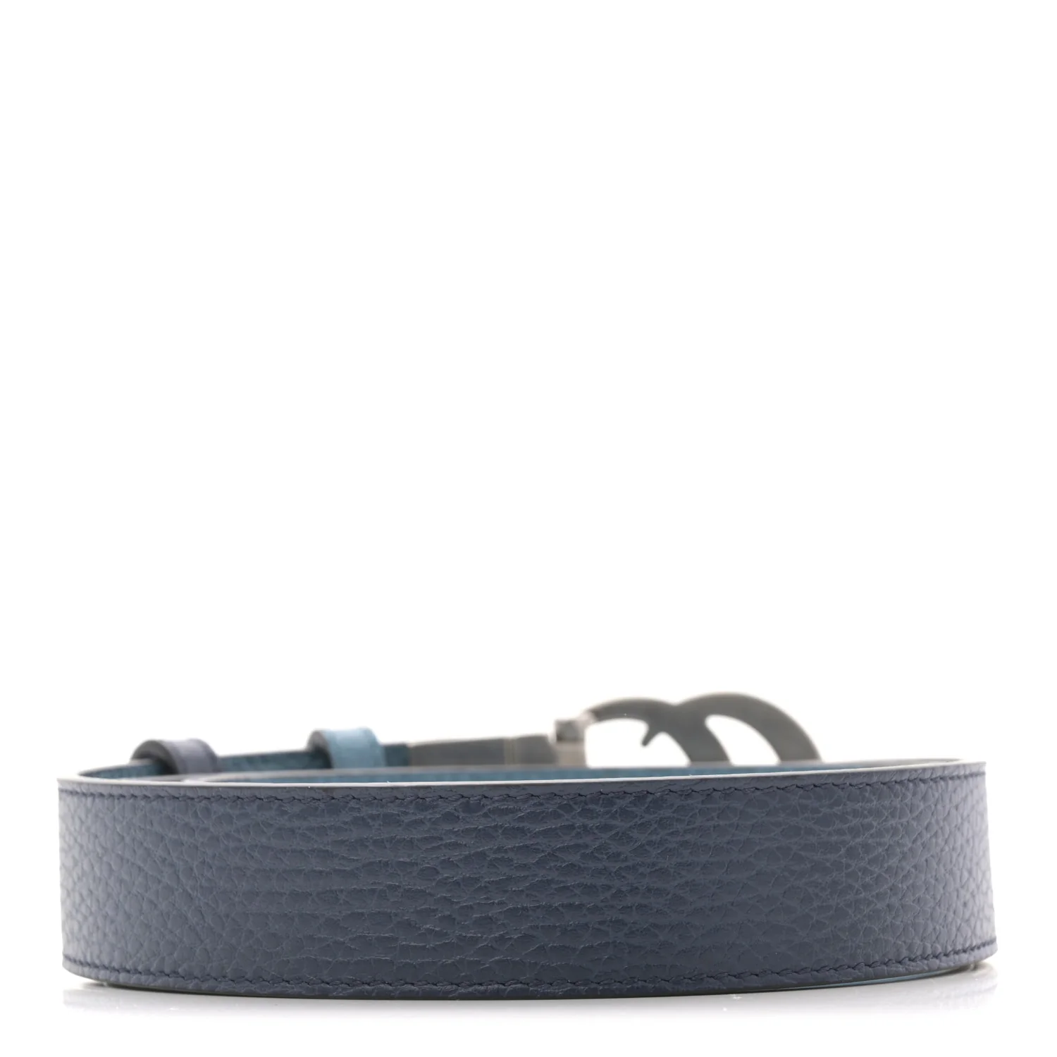 Calfskin Double G Reversible 37mm Belt 85 34 Petroleum Blue - Image 2