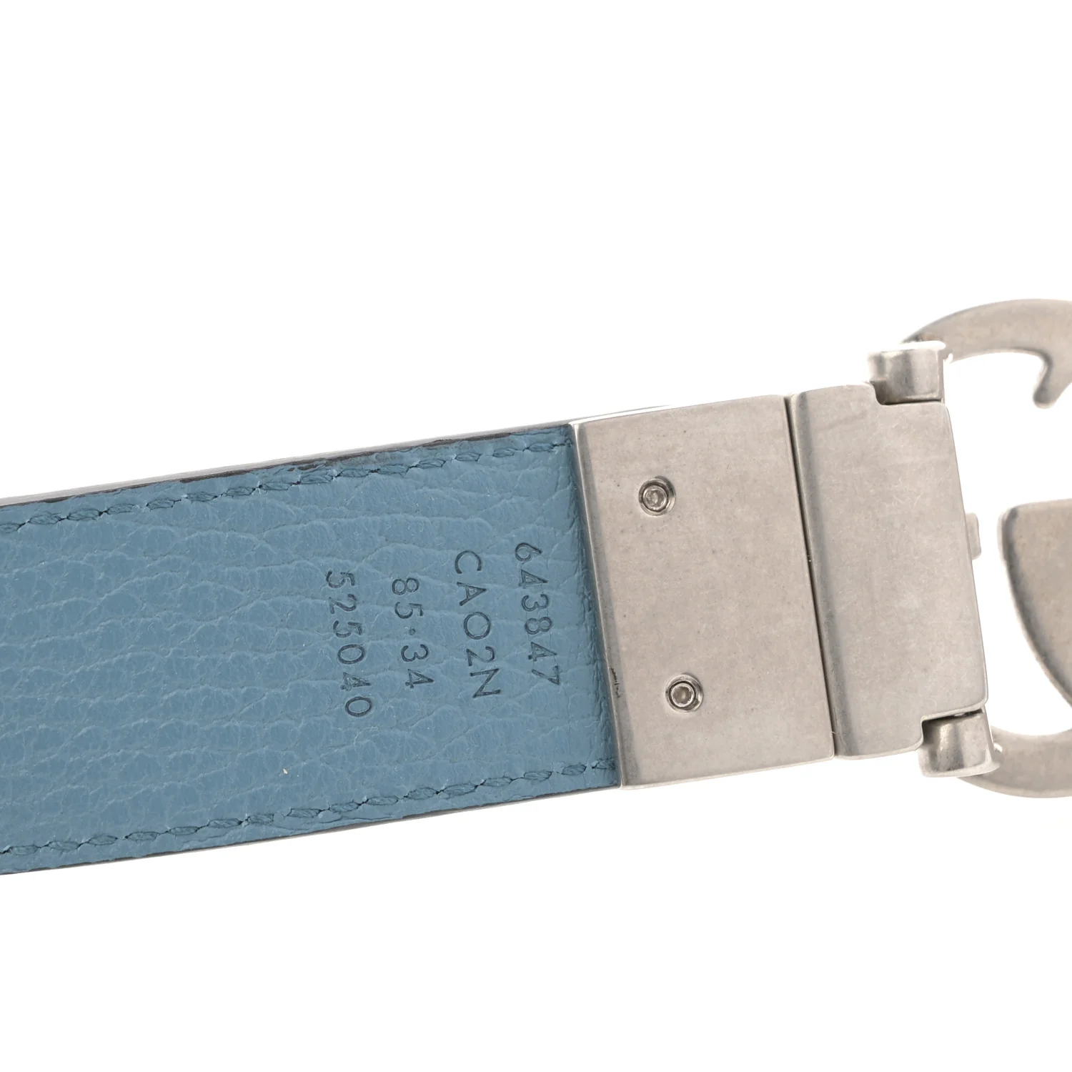 Calfskin Double G Reversible 37mm Belt 85 34 Petroleum Blue - Image 5