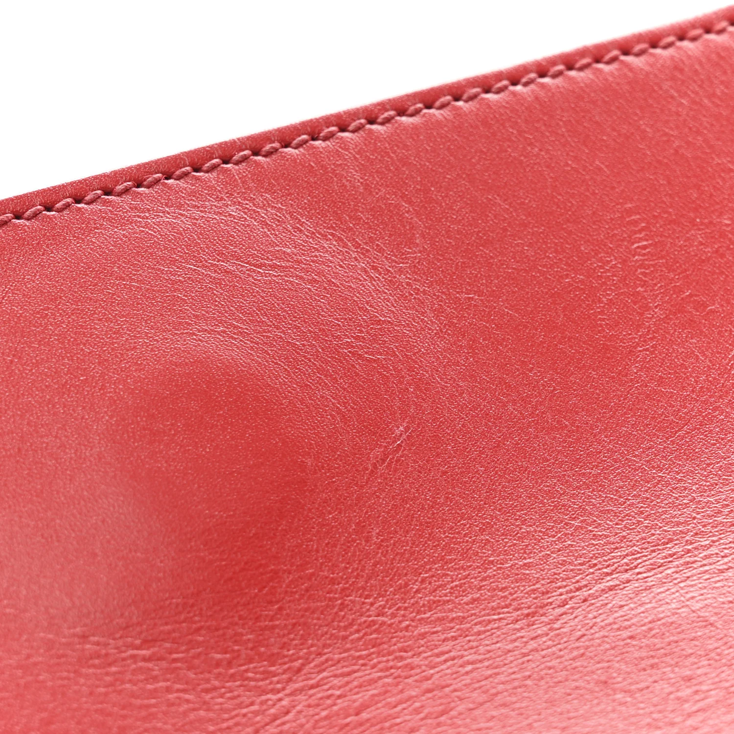 Calfskin Embossed XL Clutch Red - Image 9