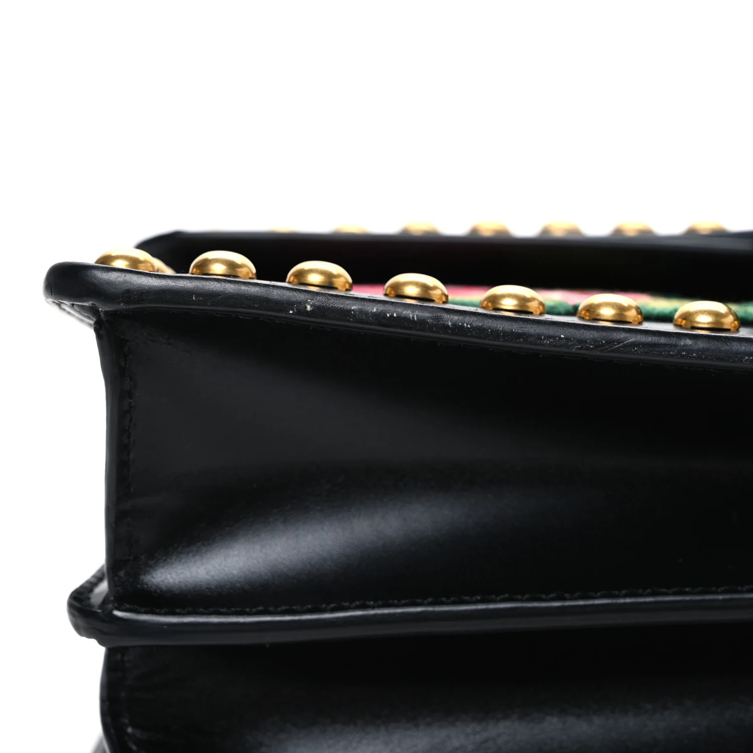 Calfskin Floral Embroidered Studded Small Dionysus Shoulder Bag Black - Image 11