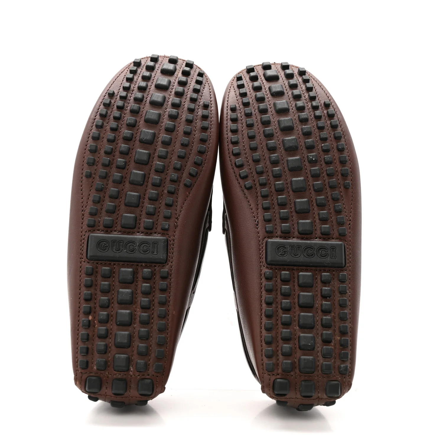 Calfskin Fringe Interlocking G Mens Driver Loafers 8 Brown - Image 6