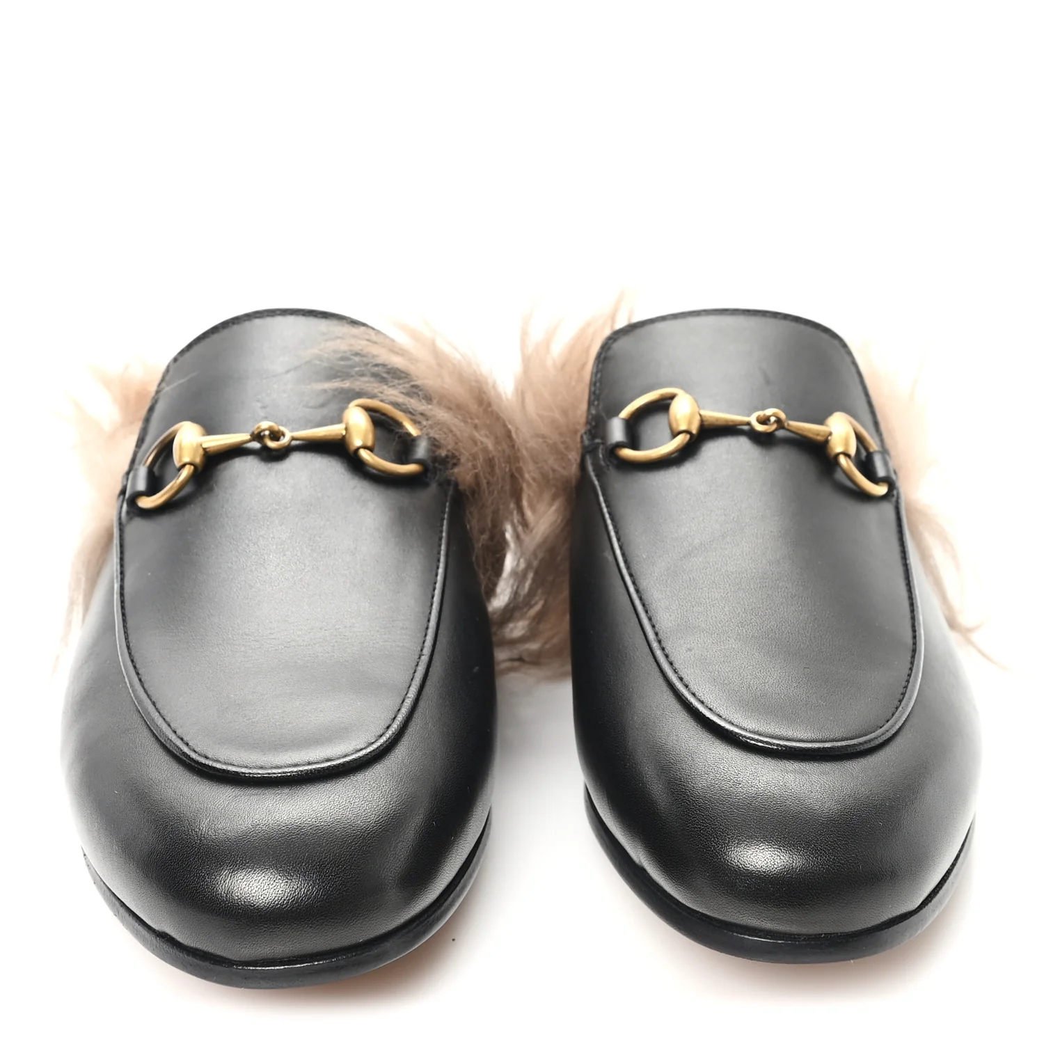 Calfskin Fur Womens Princetown Slippers 35 Black - Image 3