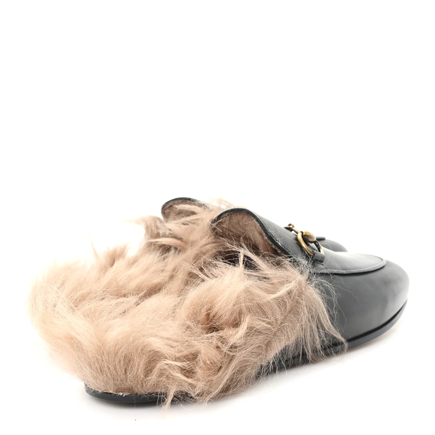 Calfskin Fur Womens Princetown Slippers 35 Black - Image 5