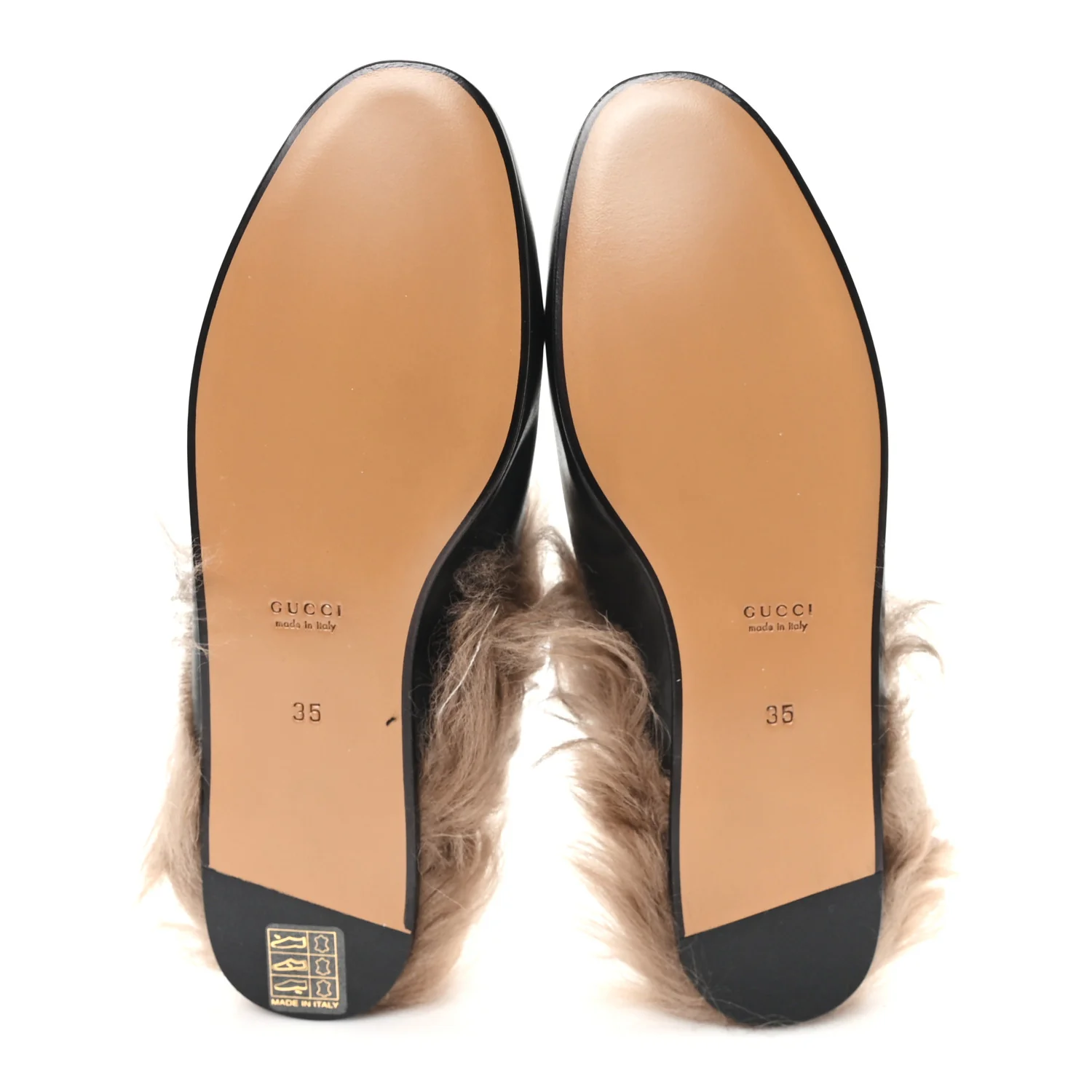 Calfskin Fur Womens Princetown Slippers 35 Black - Image 6