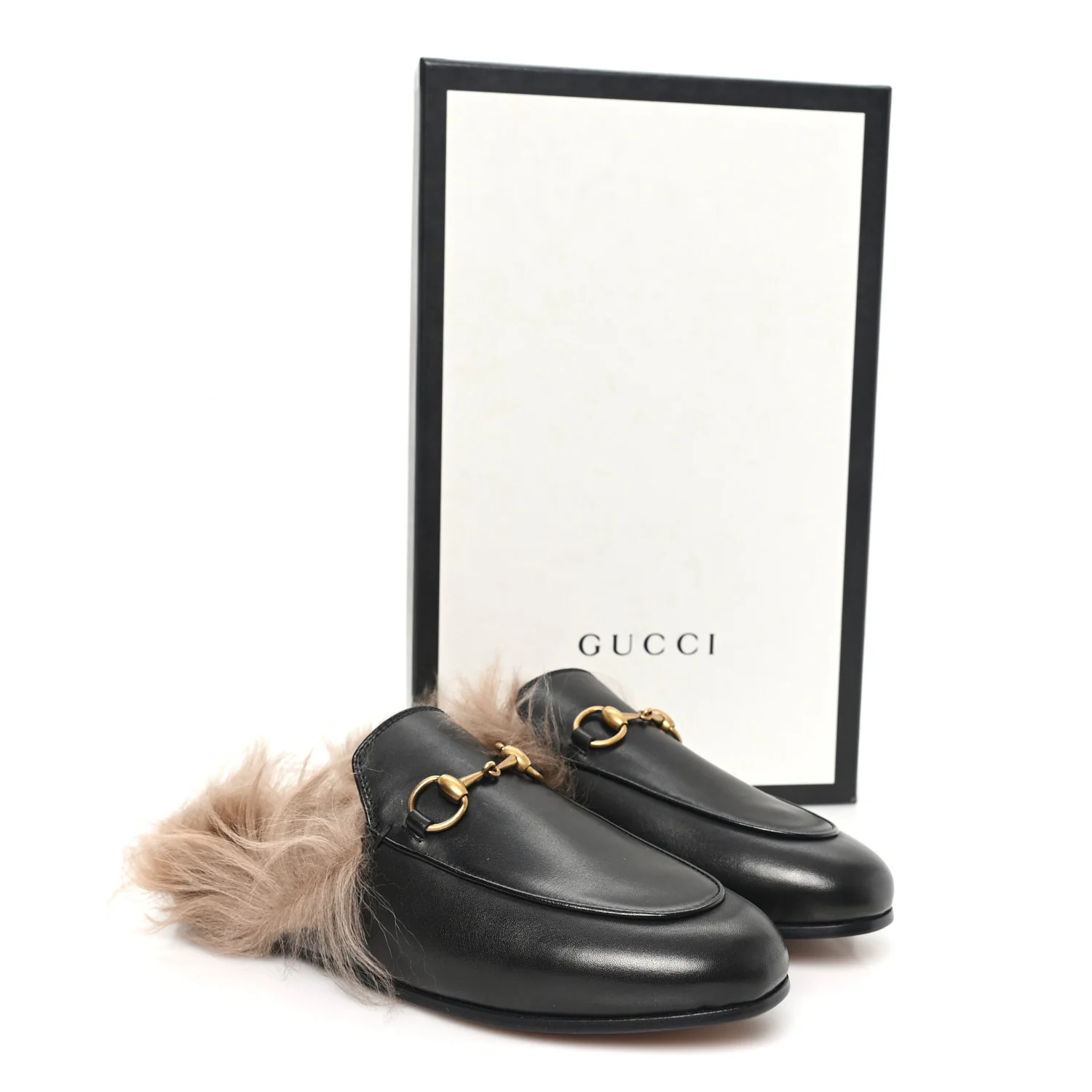 Calfskin Fur Womens Princetown Slippers 35 Black - Image 8