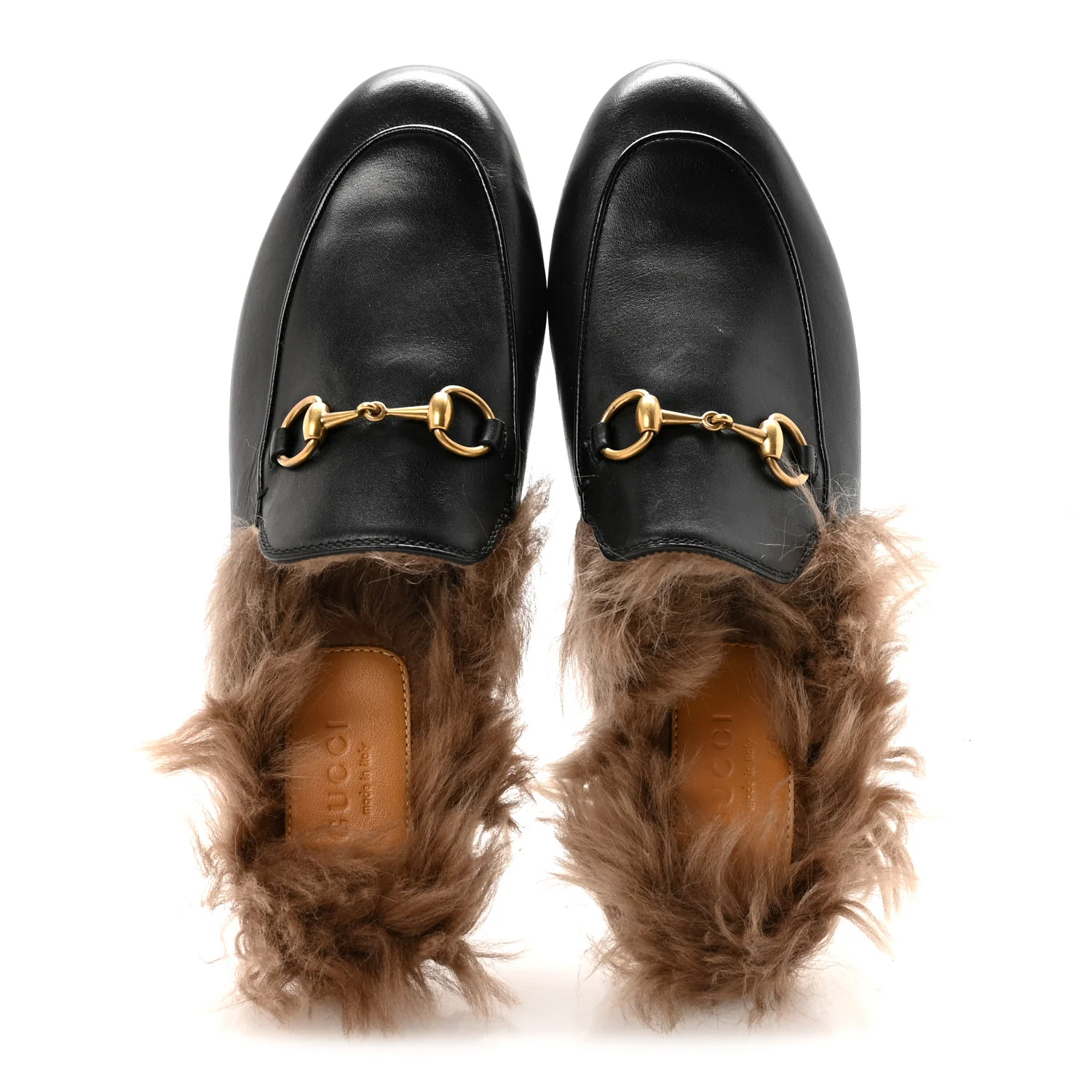Calfskin Fur Womens Princetown Slippers 36 Black - Image 2