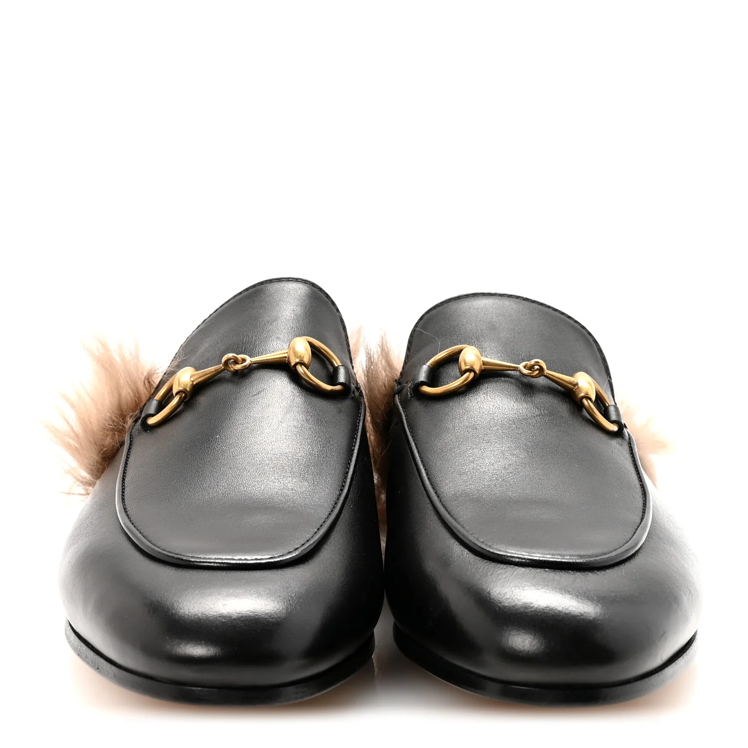 Calfskin Fur Womens Princetown Slippers 36 Black - Image 3