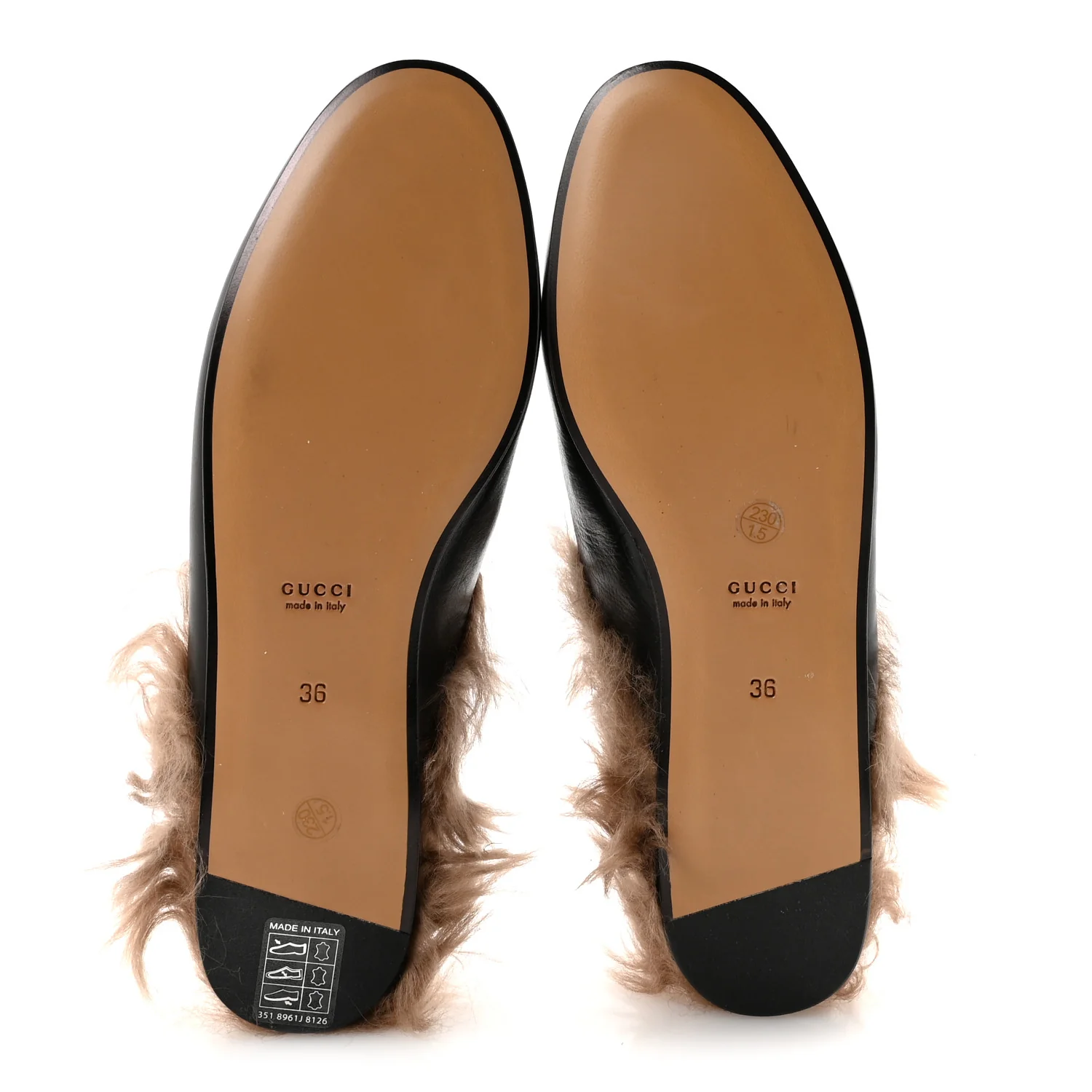 Calfskin Fur Womens Princetown Slippers 36 Black - Image 6