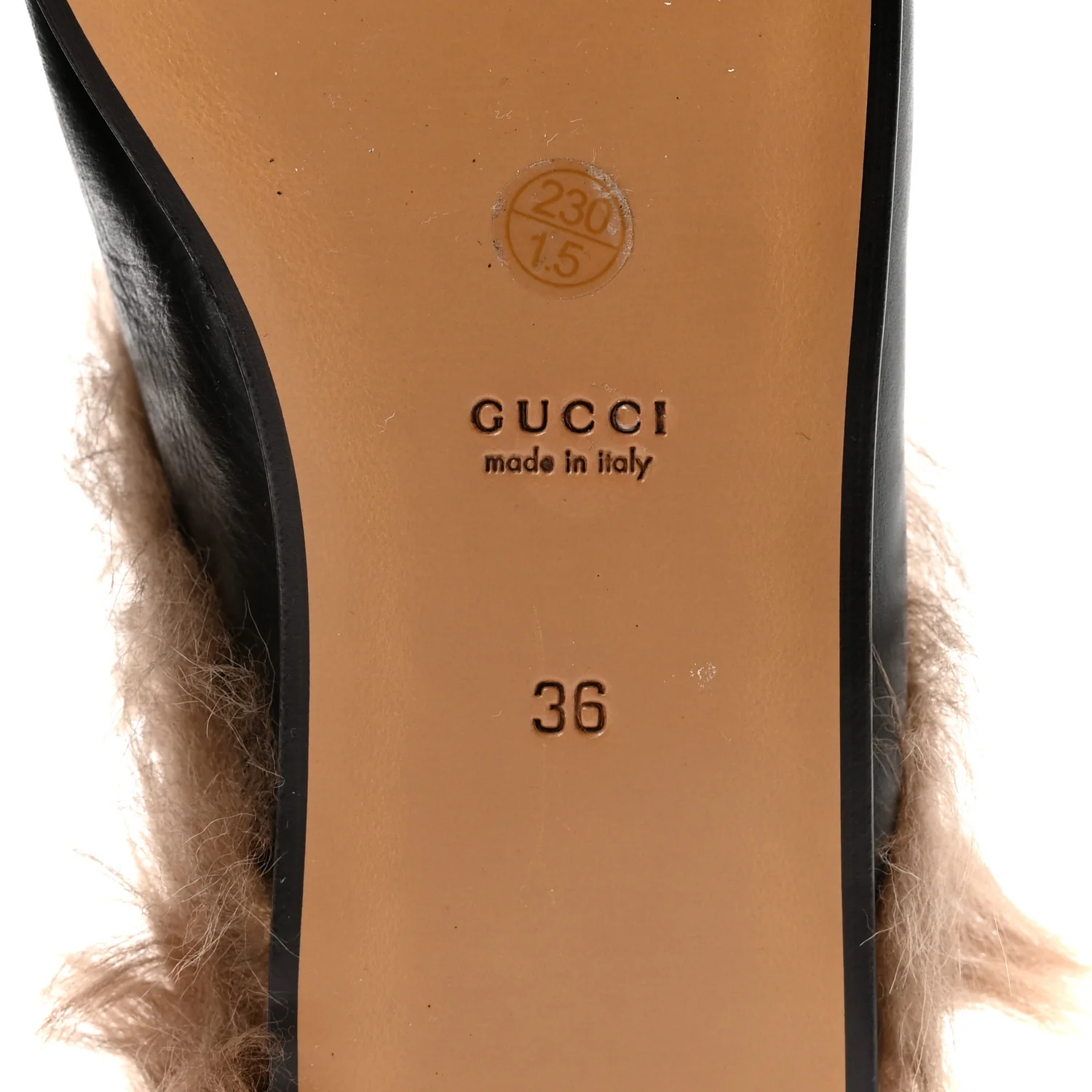 Calfskin Fur Womens Princetown Slippers 36 Black - Image 7