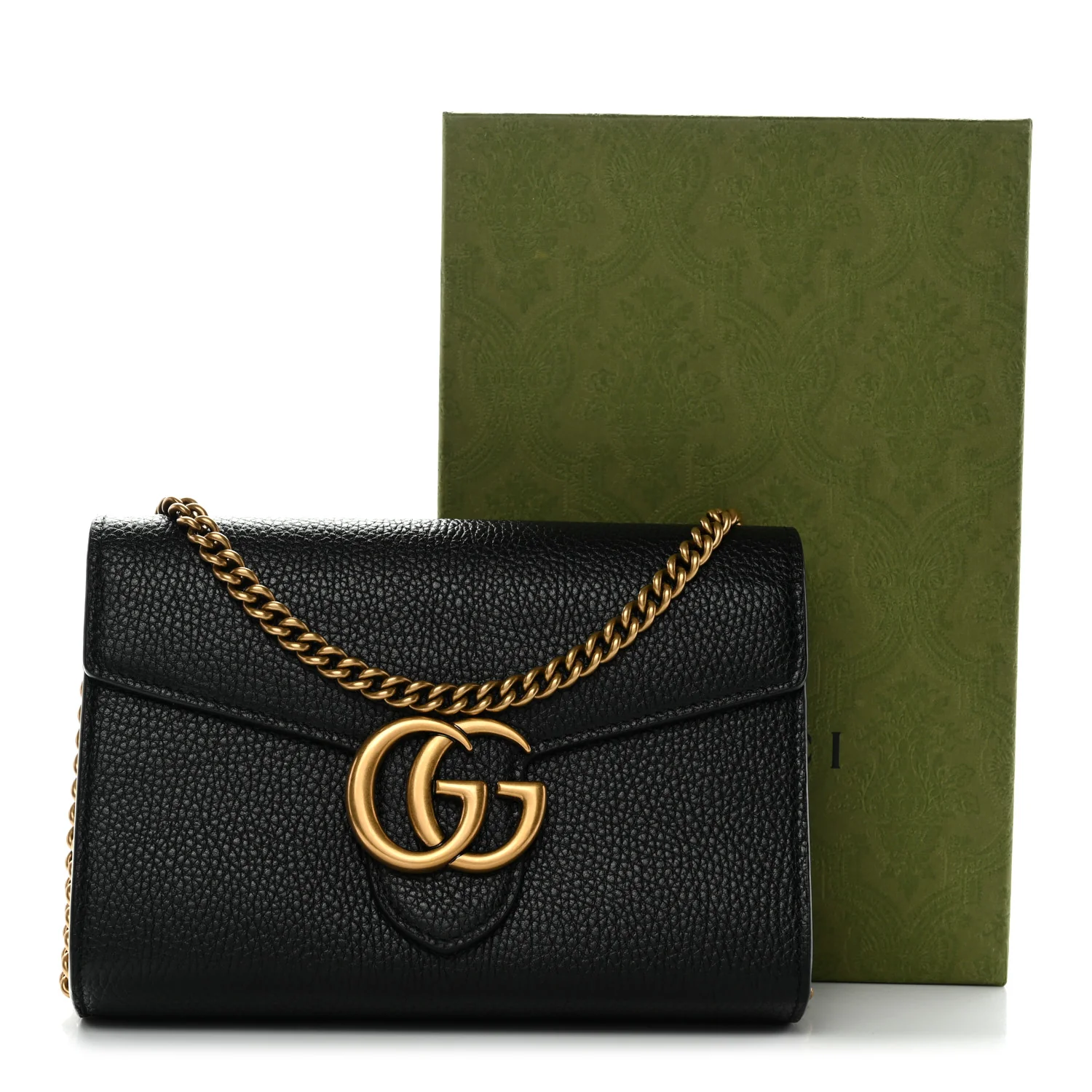Calfskin GG Marmont Chain Wallet Black - Image 11