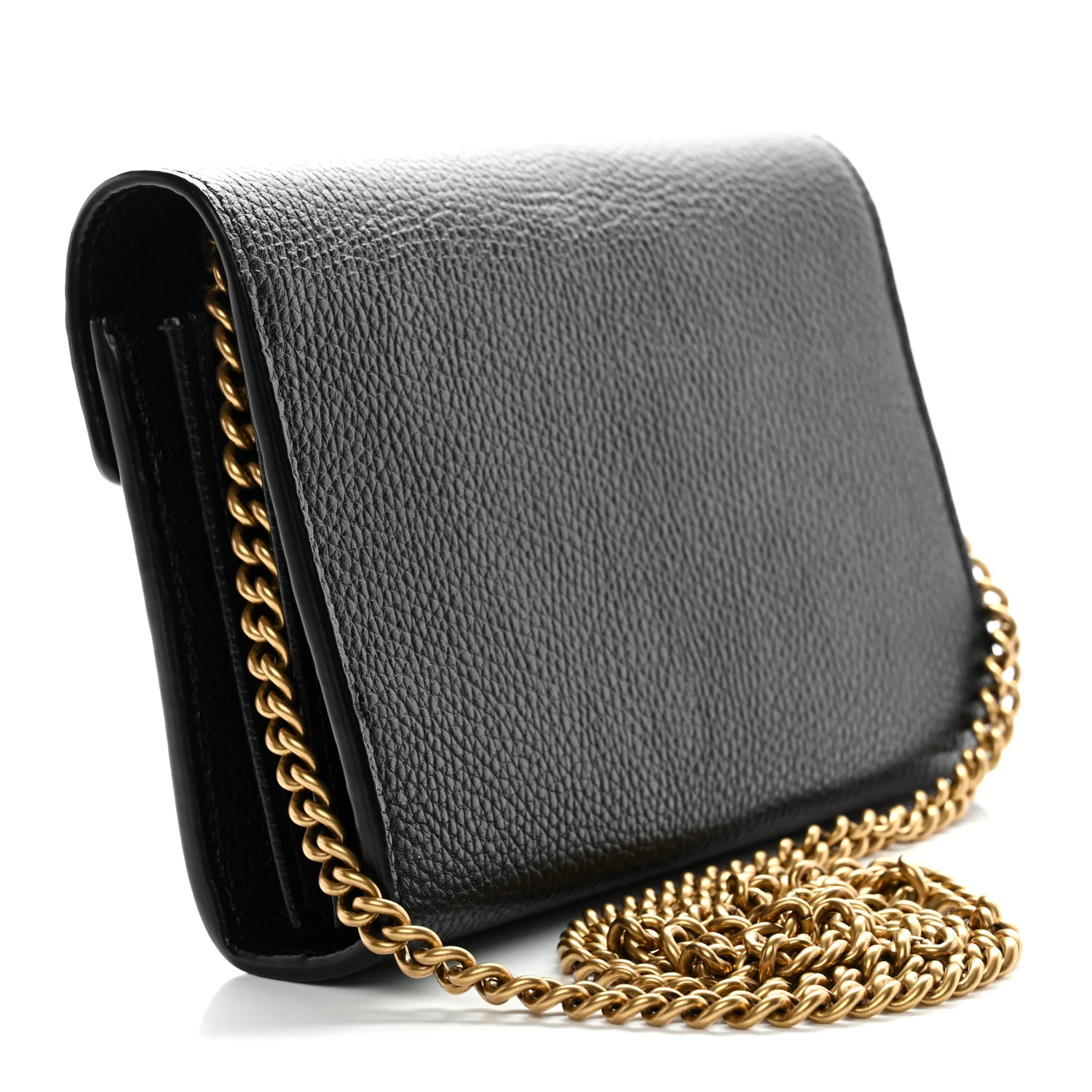 Calfskin GG Marmont Chain Wallet Black - Image 3