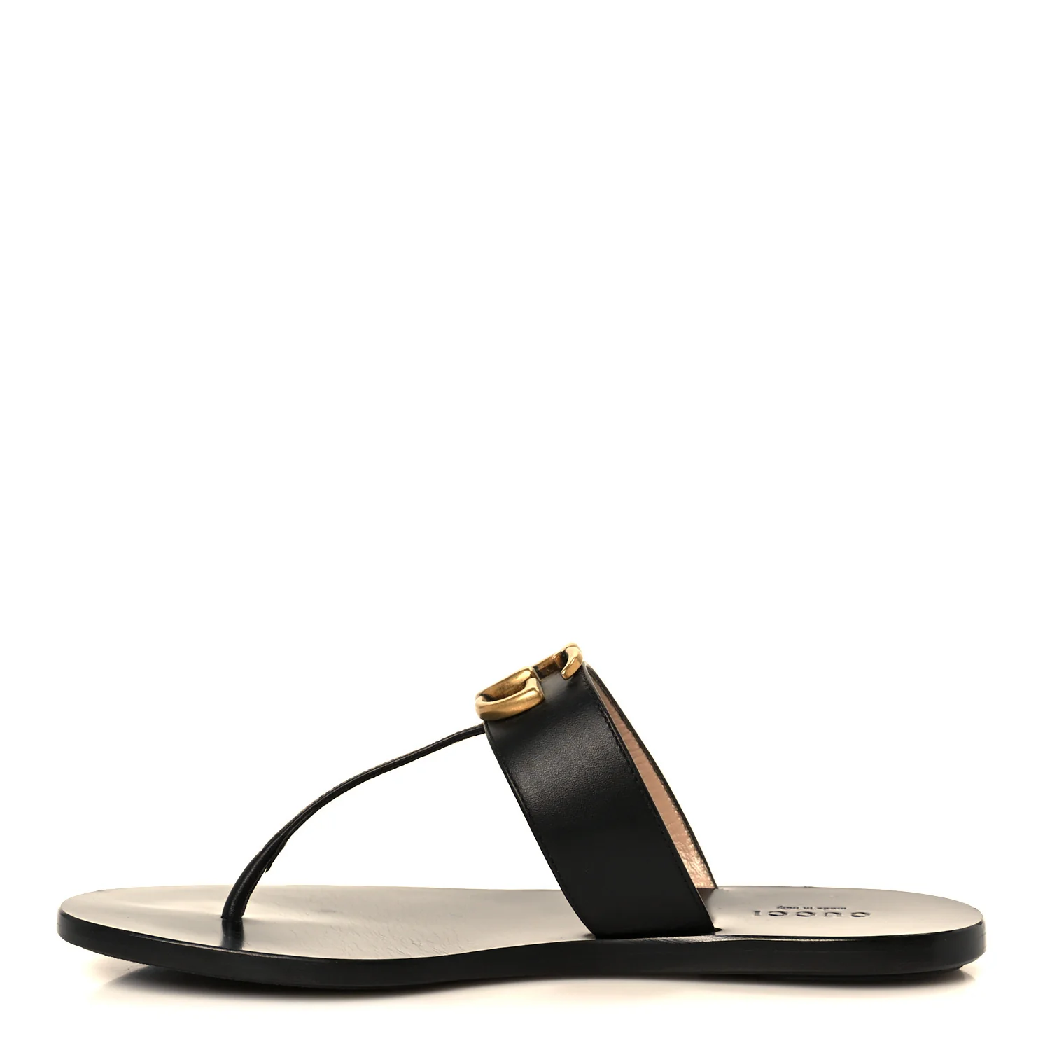 Calfskin GG Marmont Thong Sandals 36 Black