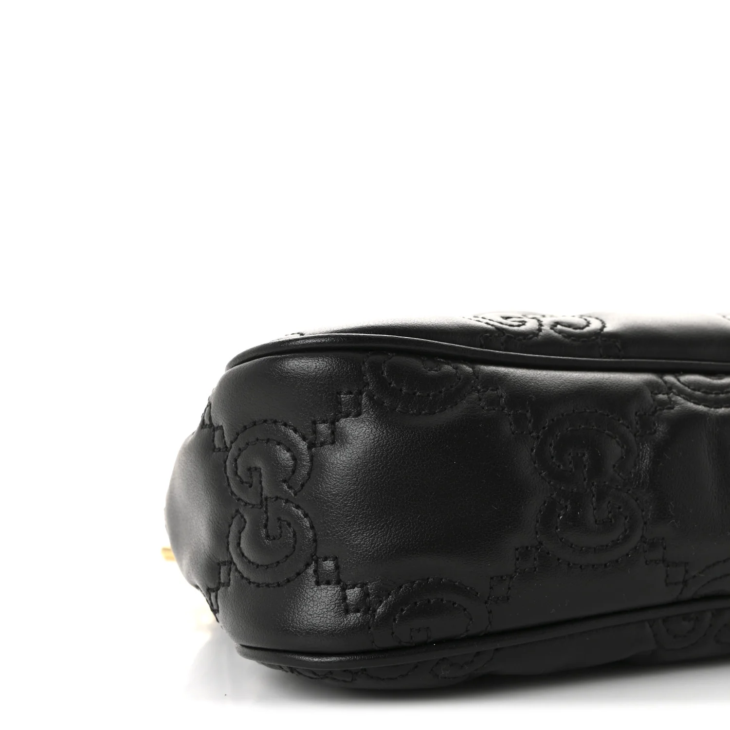 Calfskin GG Matelasse Chain Handbag Black Natural - Image 8