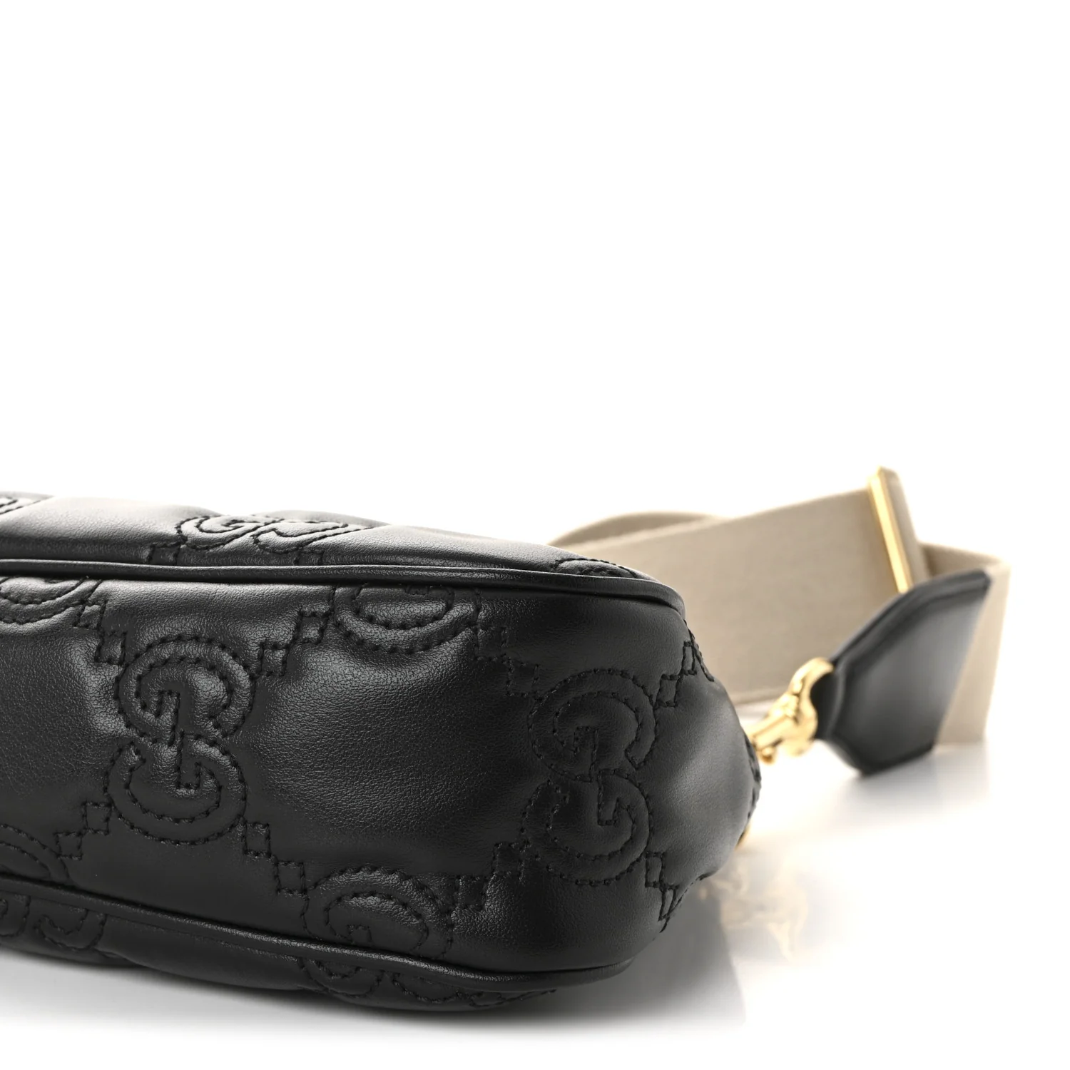 Calfskin GG Matelasse Chain Handbag Black Natural - Image 9