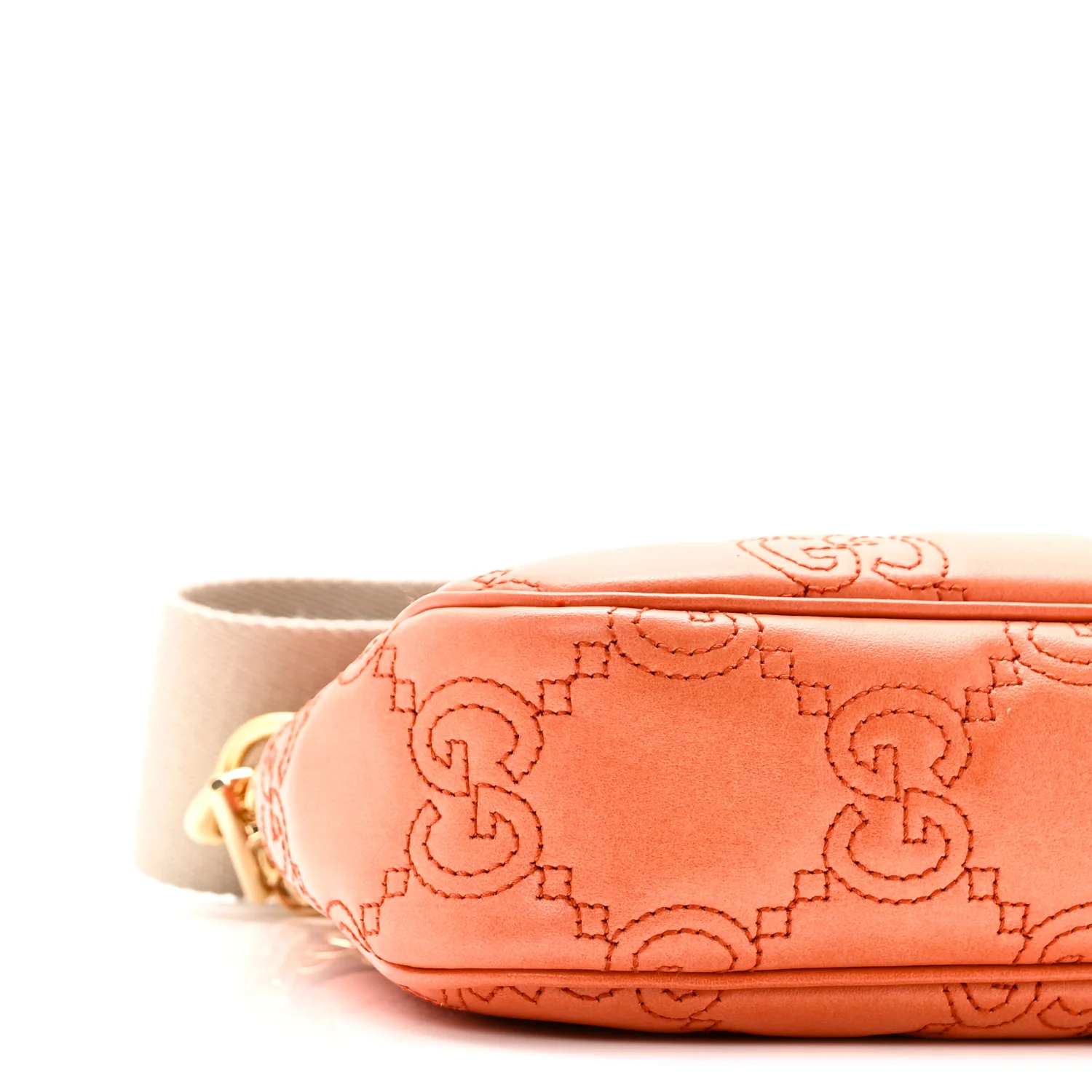 Calfskin GG Matelasse Chain Handbag Deep Orange Natural - Image 9