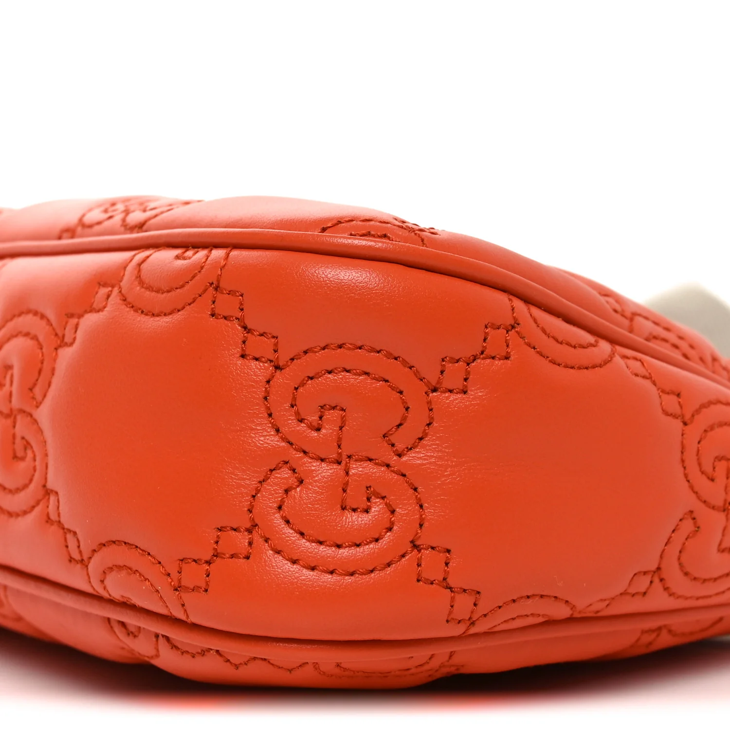 Calfskin GG Matelasse Chain Handbag Deep Orange Natural - Image 10