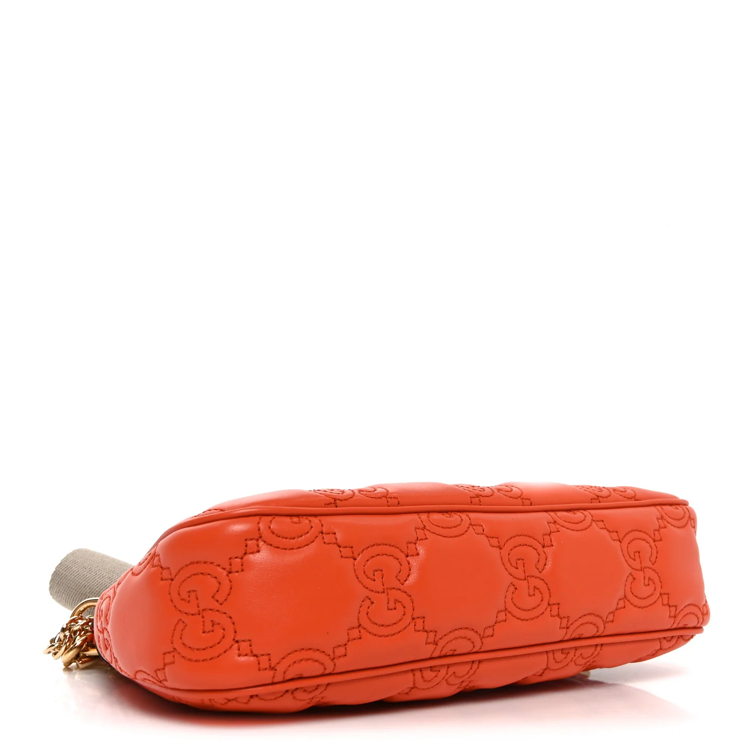 Calfskin GG Matelasse Chain Handbag Deep Orange Natural - Image 4
