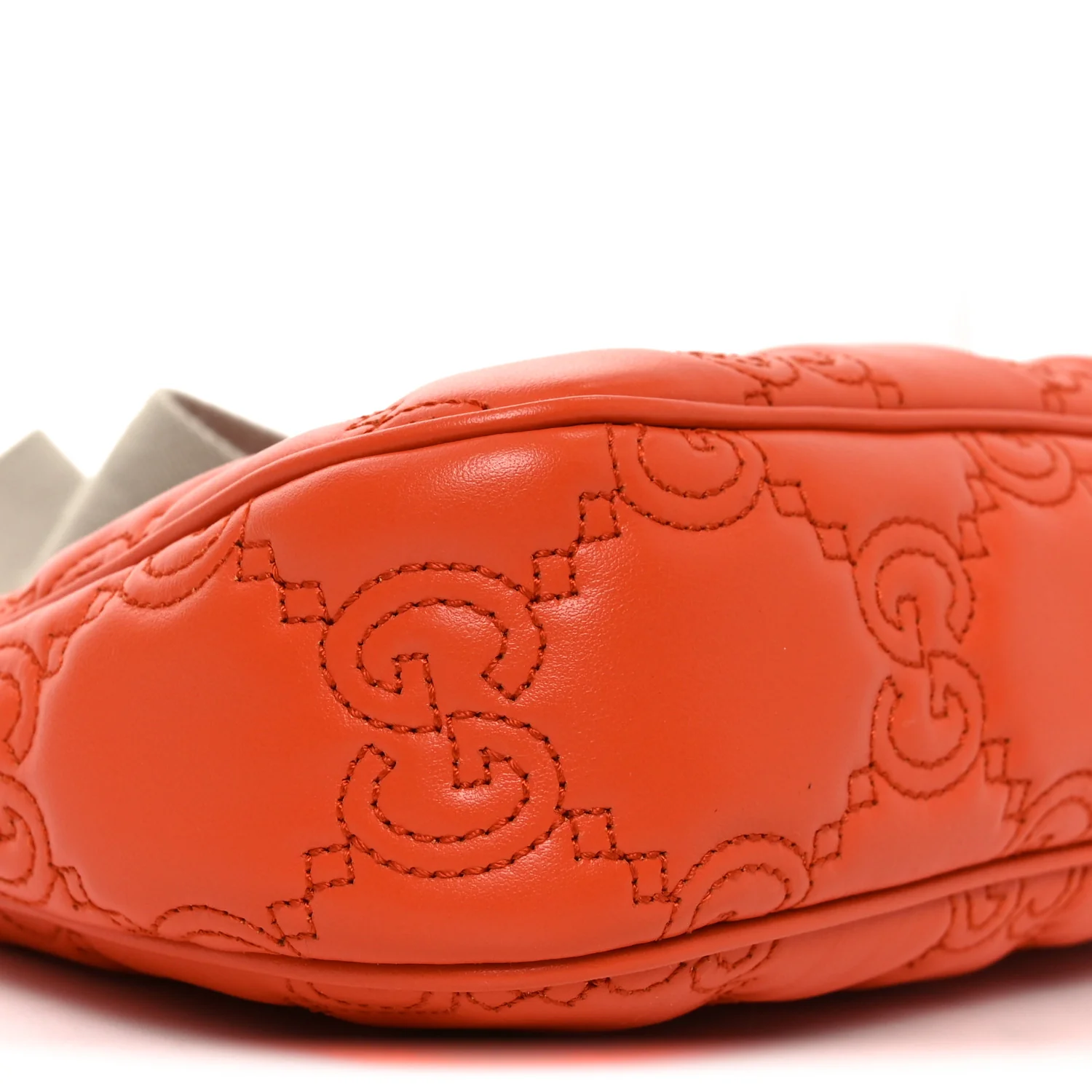 Calfskin GG Matelasse Chain Handbag Deep Orange Natural - Image 9