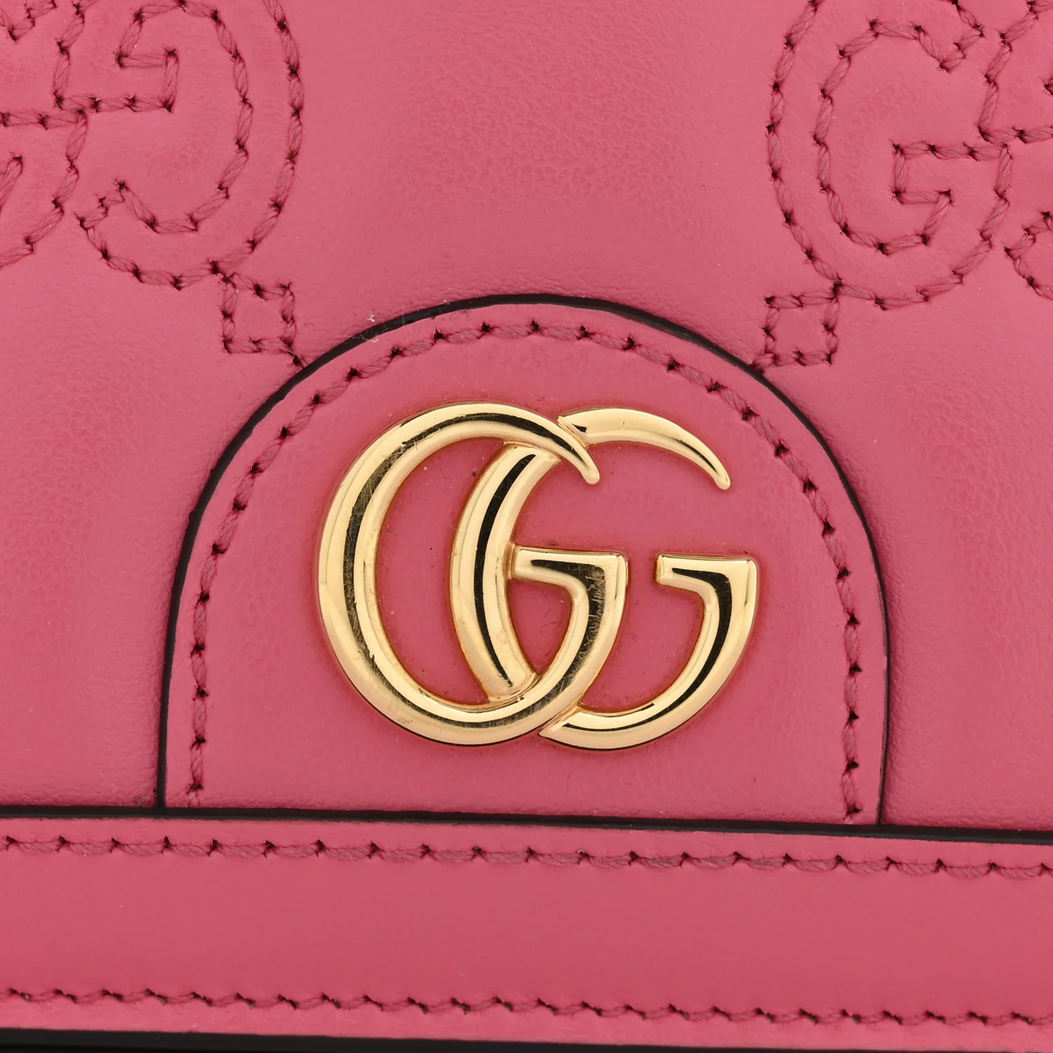 Calfskin GG Matelasse Chain Wallet Rhodamine Pink - Image 11