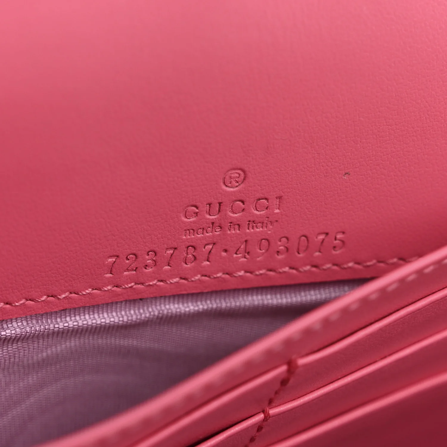 Calfskin GG Matelasse Chain Wallet Rhodamine Pink - Image 6
