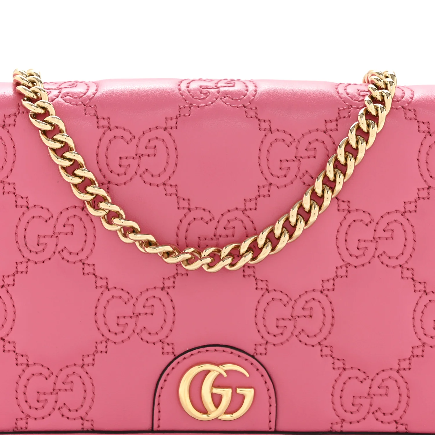 Calfskin GG Matelasse Chain Wallet Rhodamine Pink - Image 7