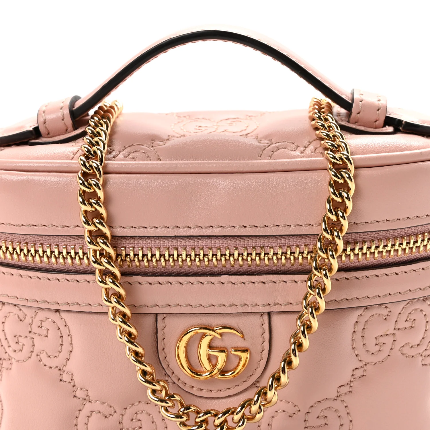 Calfskin GG Matelasse Mini Top Handle Bag Perfect Pink - Image 7