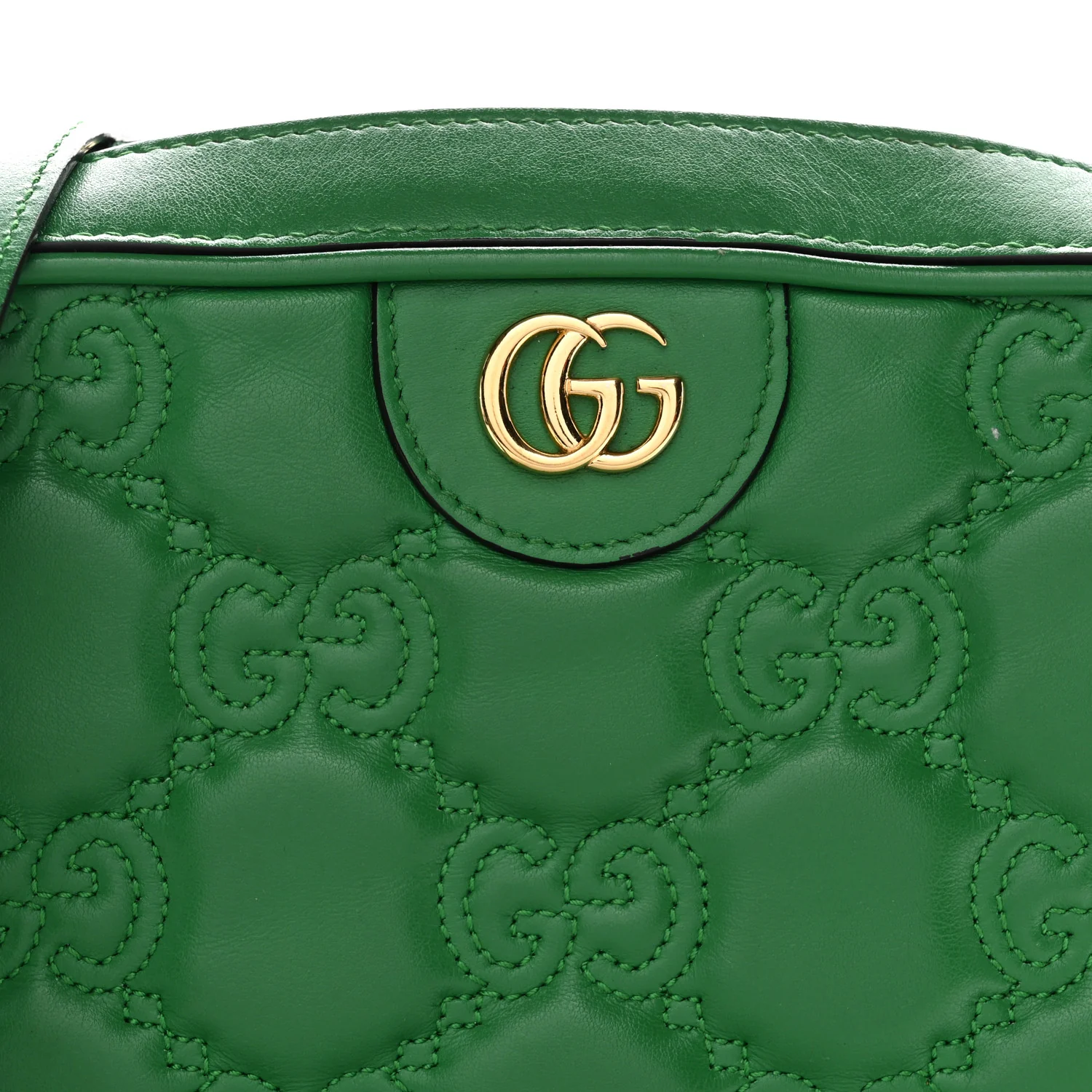 Calfskin GG Matelasse Shoulder Bag Spring Green Natural - Image 8