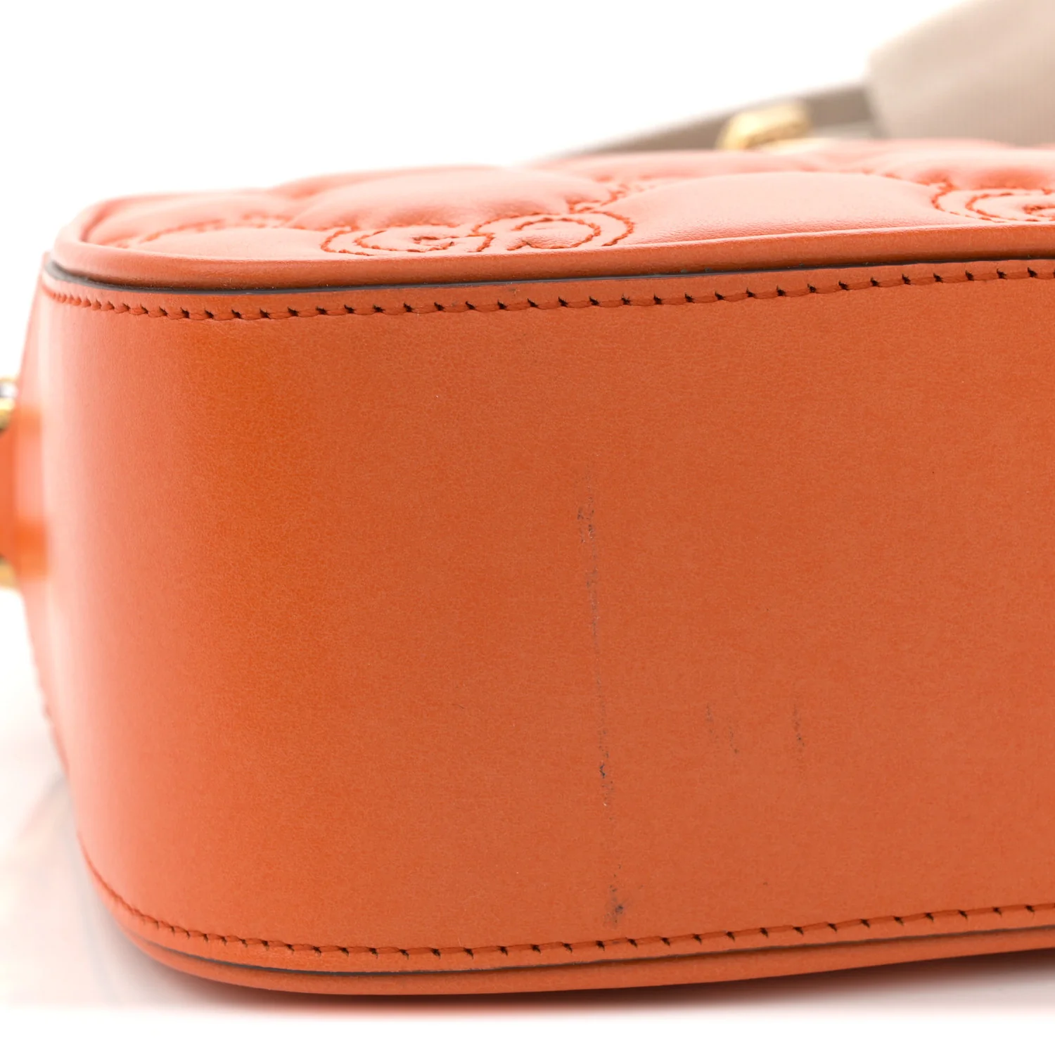 Calfskin GG Matelasse Shoulder Bag Spring Orange Natural - Image 11