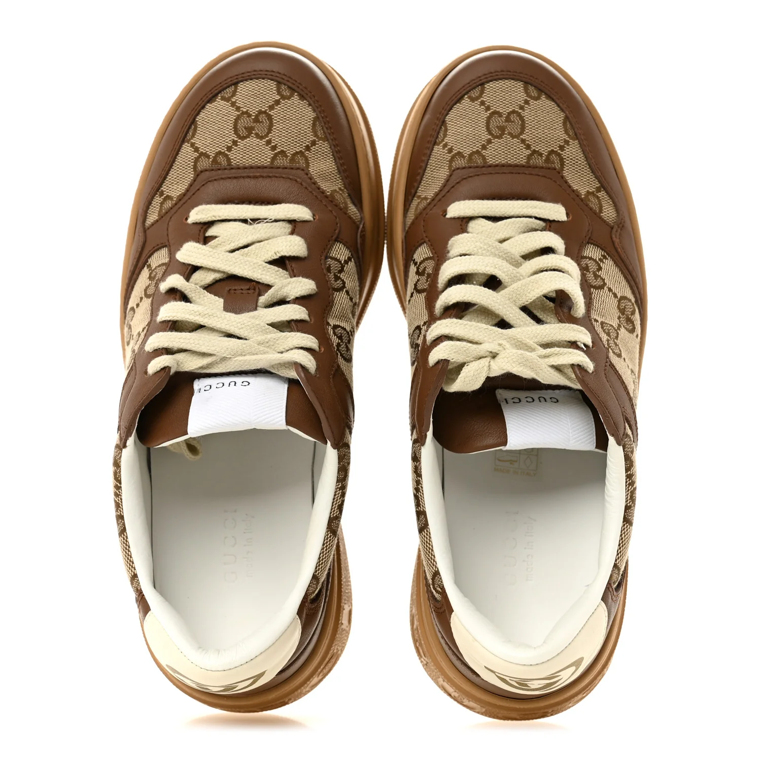 Calfskin GG Monogram Womens Platform 55mm Sneakers 38.5 Hezelnut Beige Ebony Mystic White - Image 2