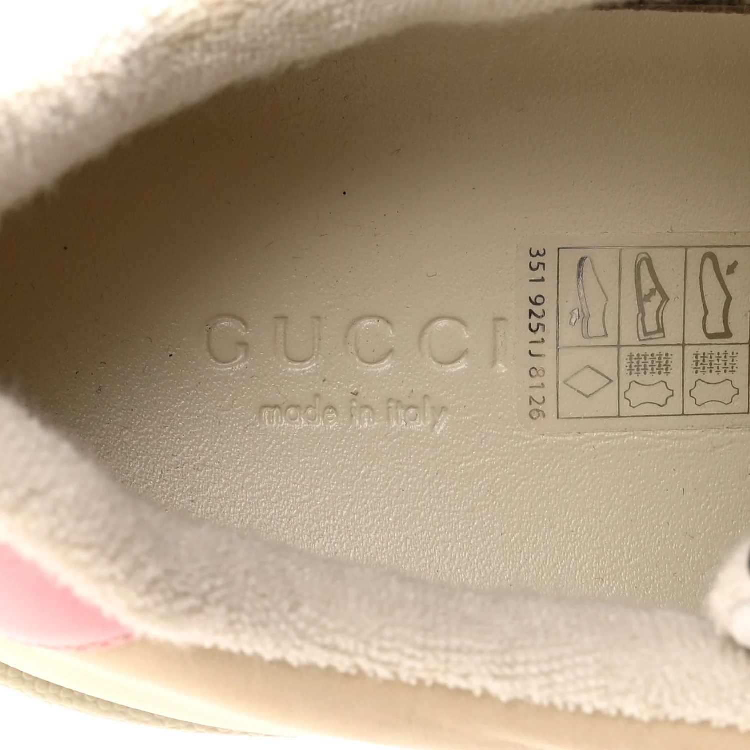 Calfskin GG Supreme Crystals Web Screener Sneakers 38 Beige Ebony Wild Rose - Image 8