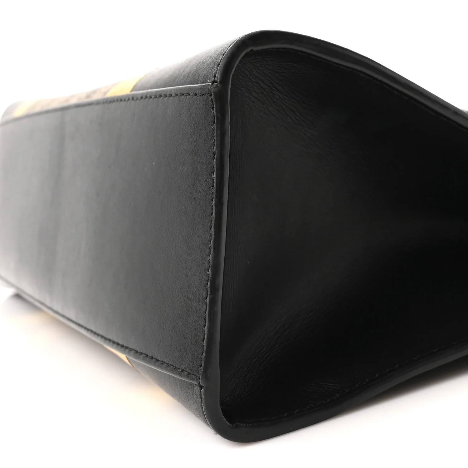 Calfskin GG Supreme Monogram Medium Padlock Shoulder Bag Black Gold - Image 10