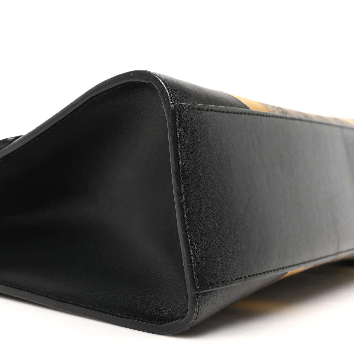 Calfskin GG Supreme Monogram Medium Padlock Shoulder Bag Black Gold - Image 9