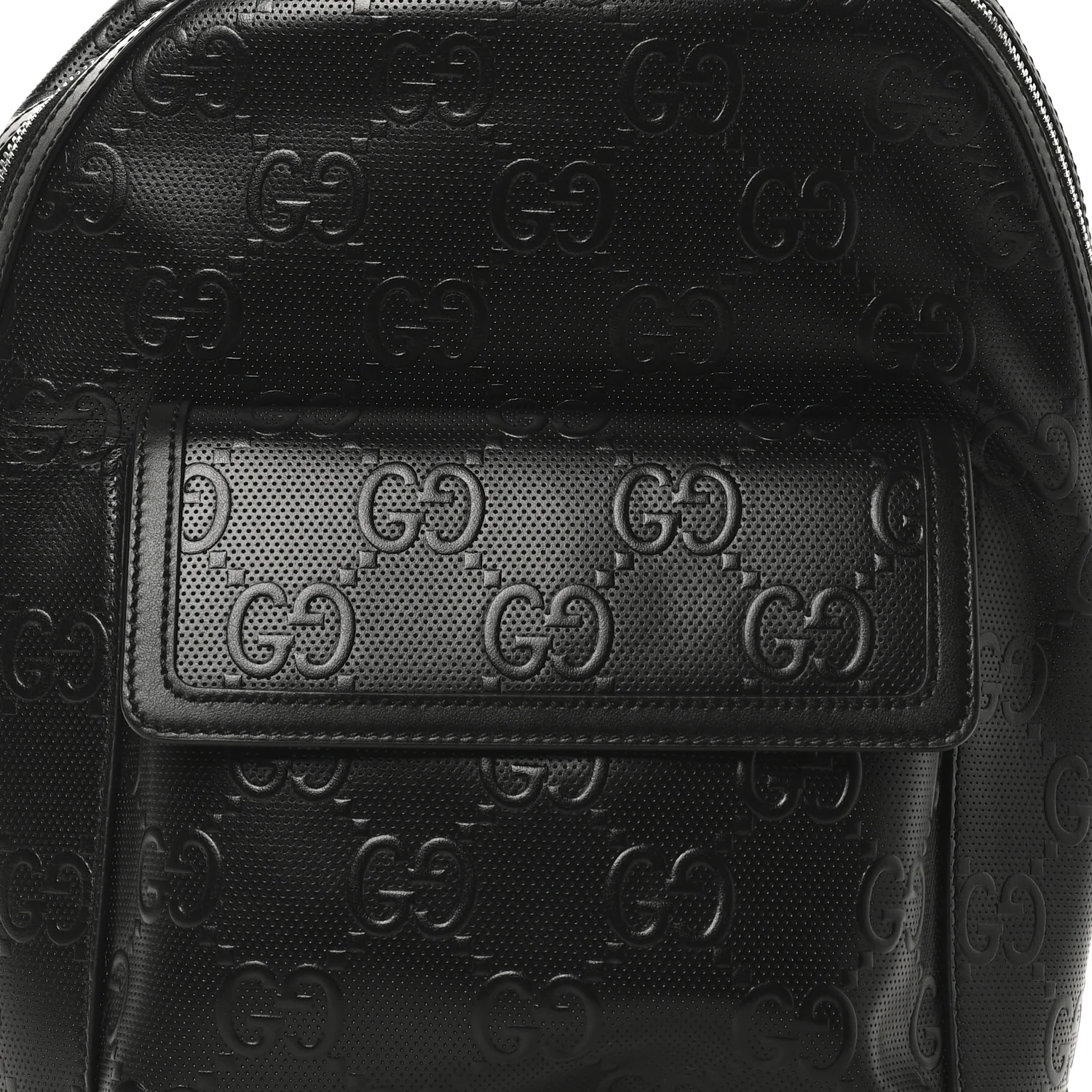 Calfskin GG Tennis Embossed Backpack Black - Image 8