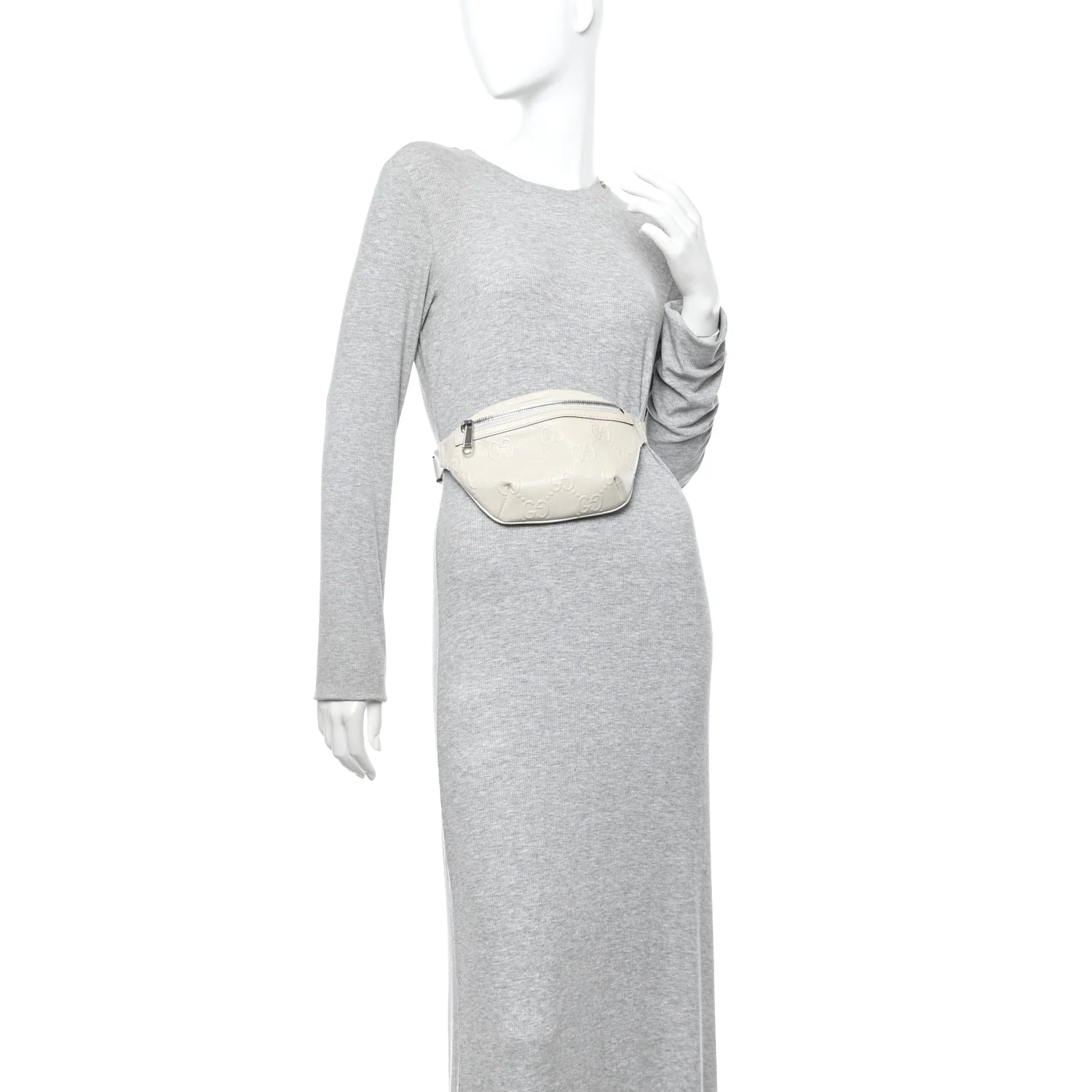 Calfskin GG Tennis Embossed Belt Bag Mystic White - Image 2