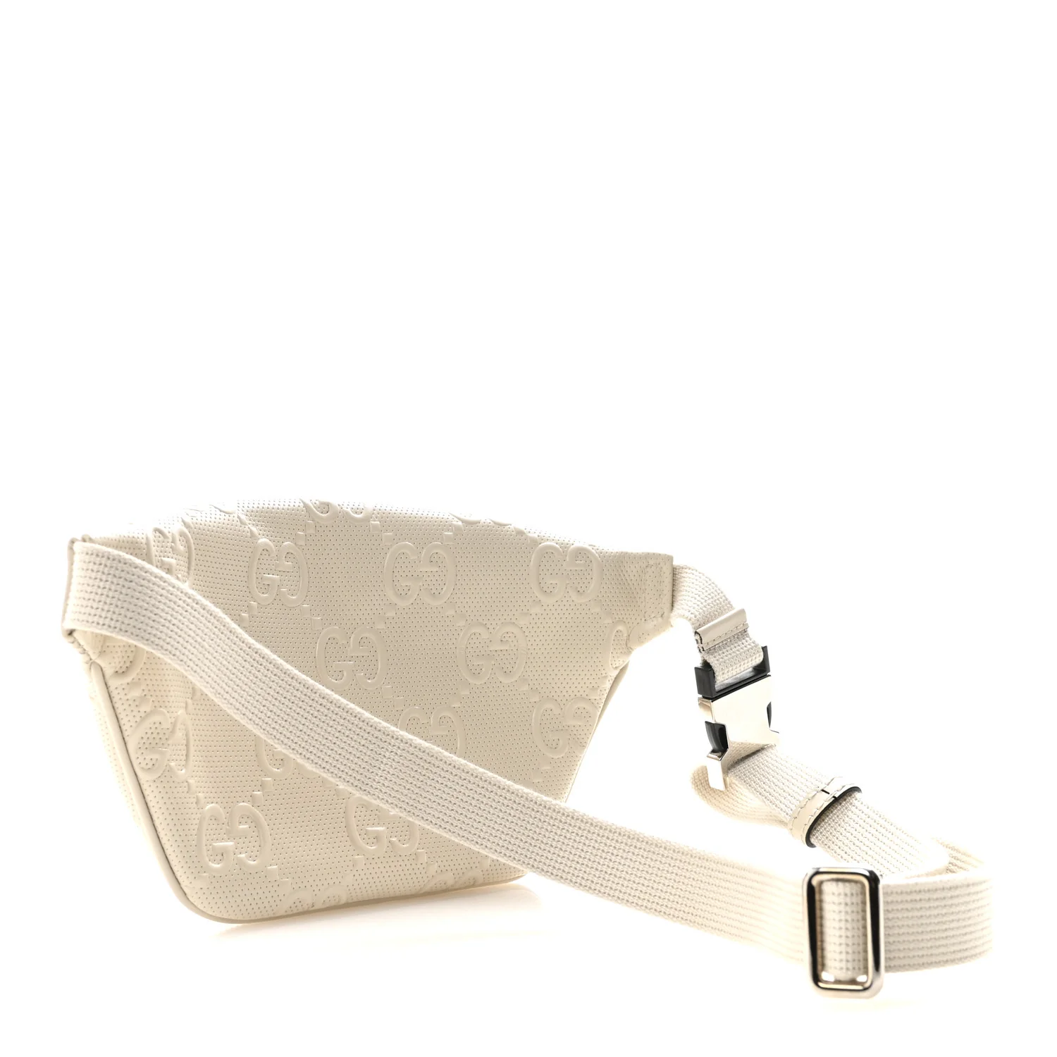 Calfskin GG Tennis Embossed Belt Bag Mystic White - Image 3