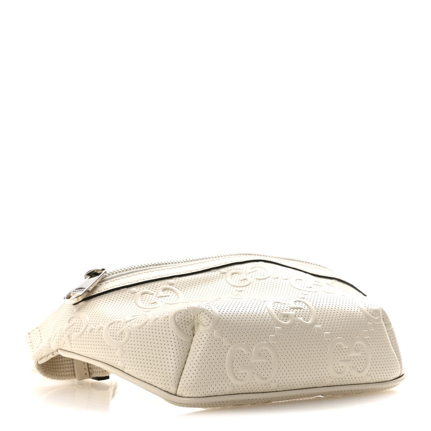 Calfskin GG Tennis Embossed Belt Bag Mystic White - Image 4