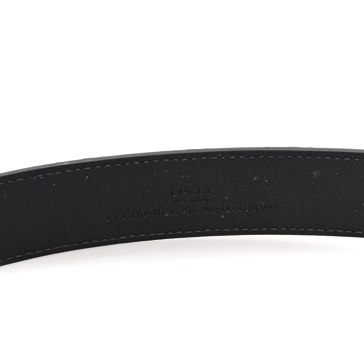 Calfskin GG Tennis Embossed Double G 40mm Belt 80 32 Black - Image 3