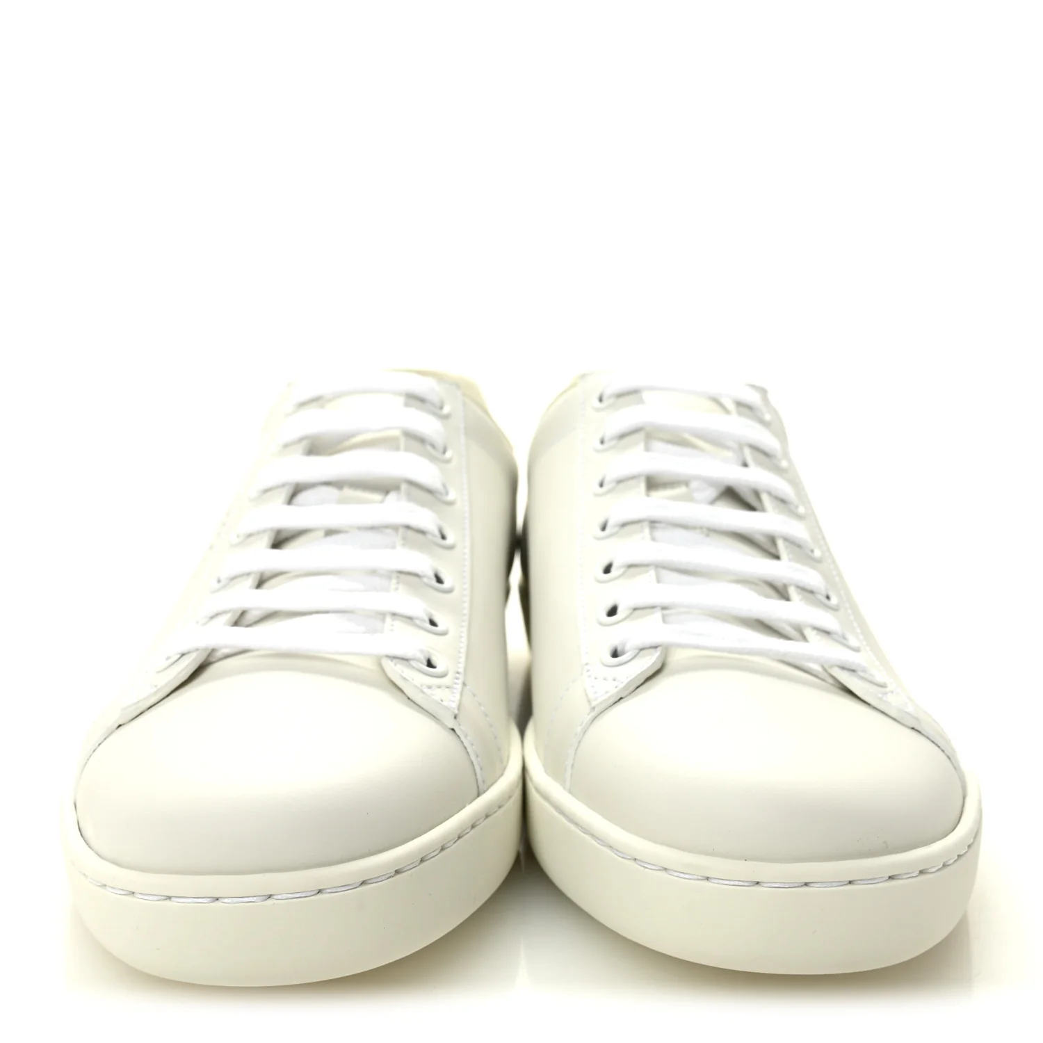 Calfskin Interlocking G Perforated Womens Ace Sneakers 38.5 White Grey Sky - Image 2