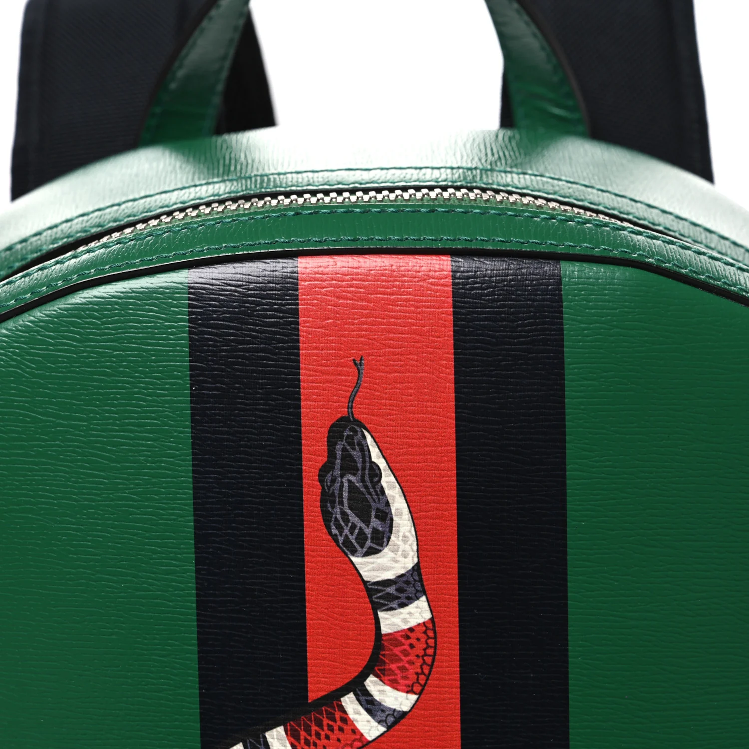 Calfskin Kingsnake Dome Backpack Green - Image 8