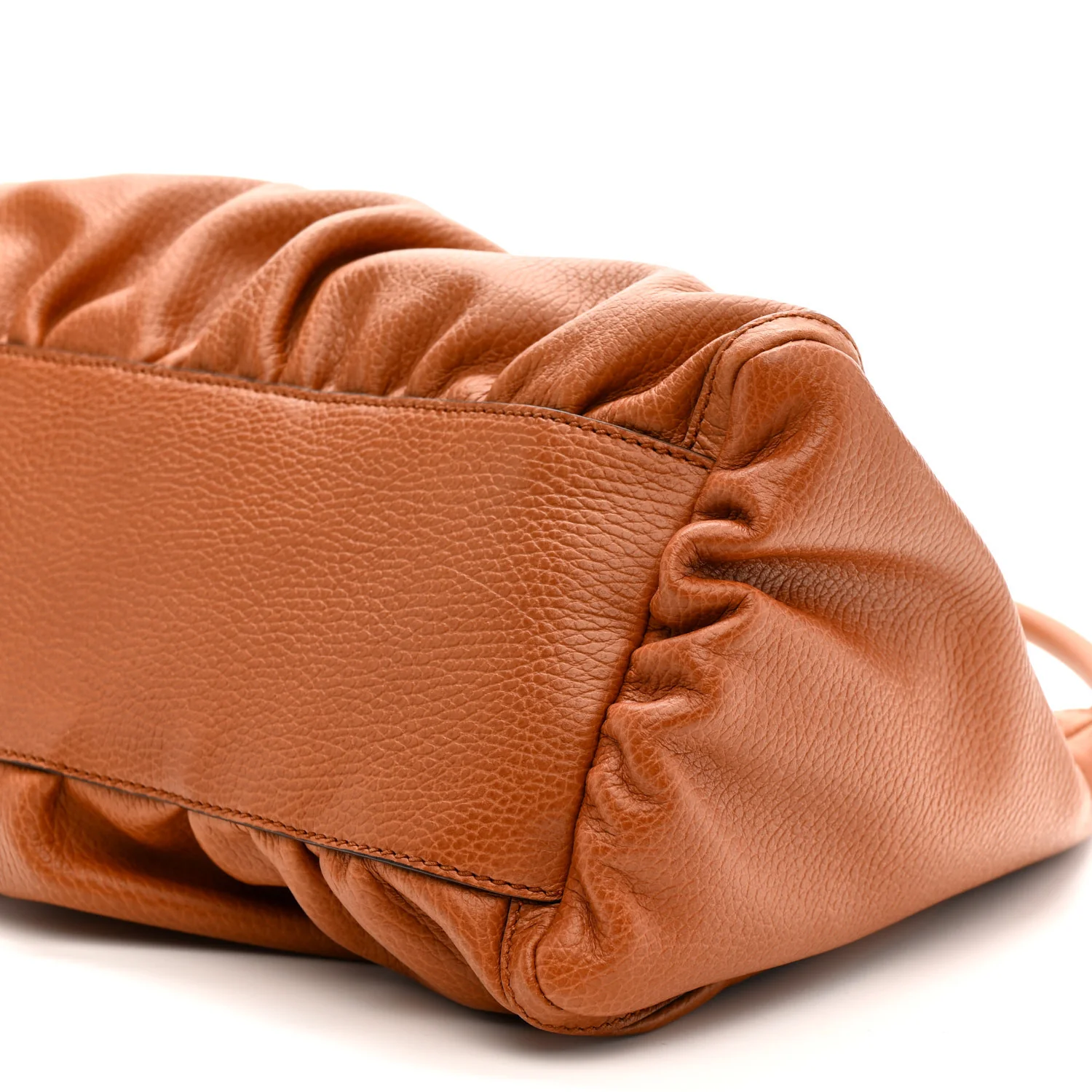 Calfskin Large D Gold Ring Hobo Brown - Image 10