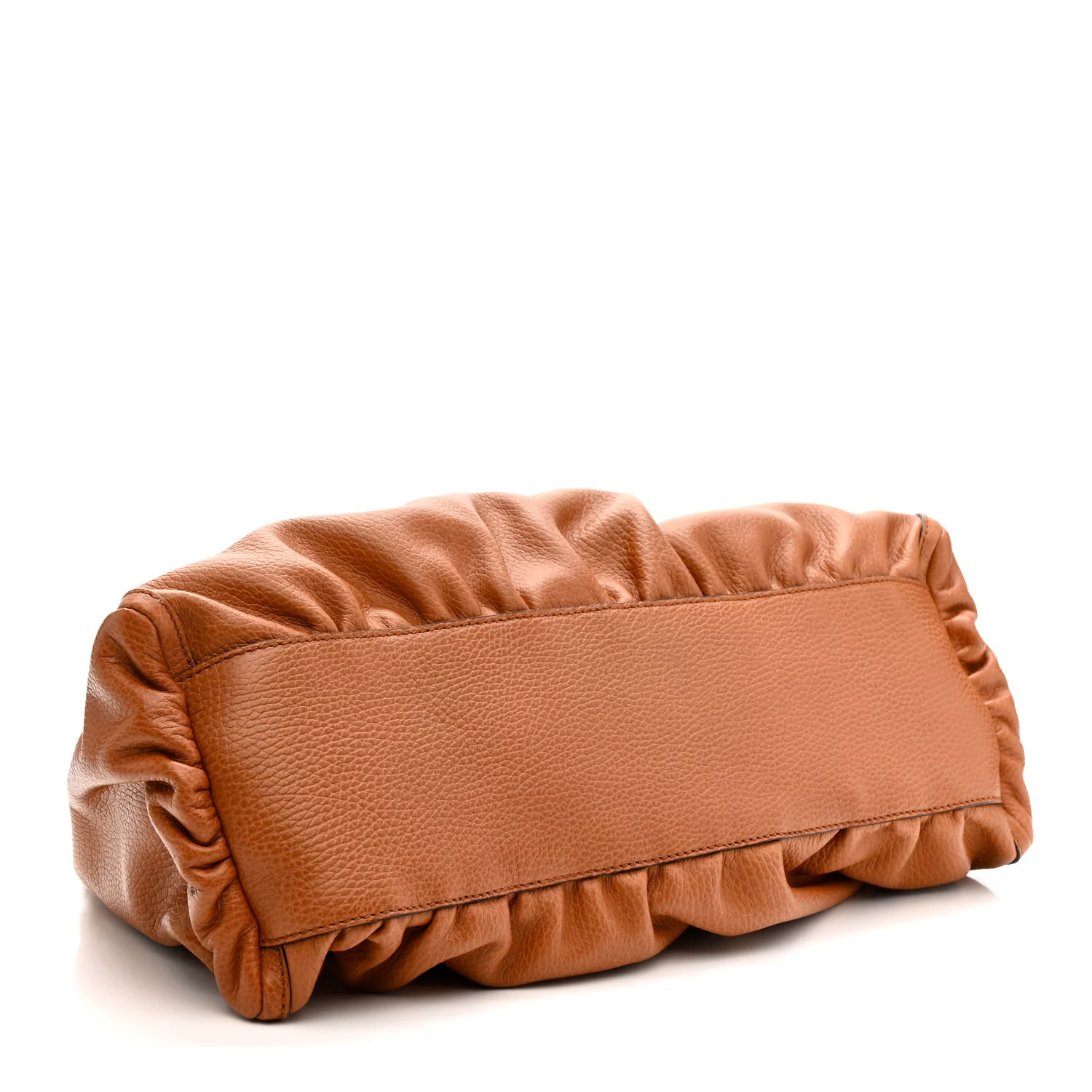 Calfskin Large D Gold Ring Hobo Brown - Image 4