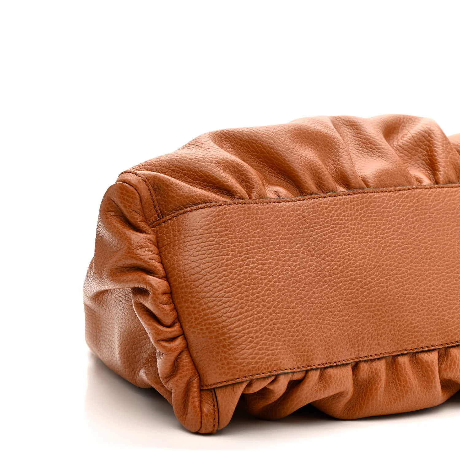 Calfskin Large D Gold Ring Hobo Brown - Image 9