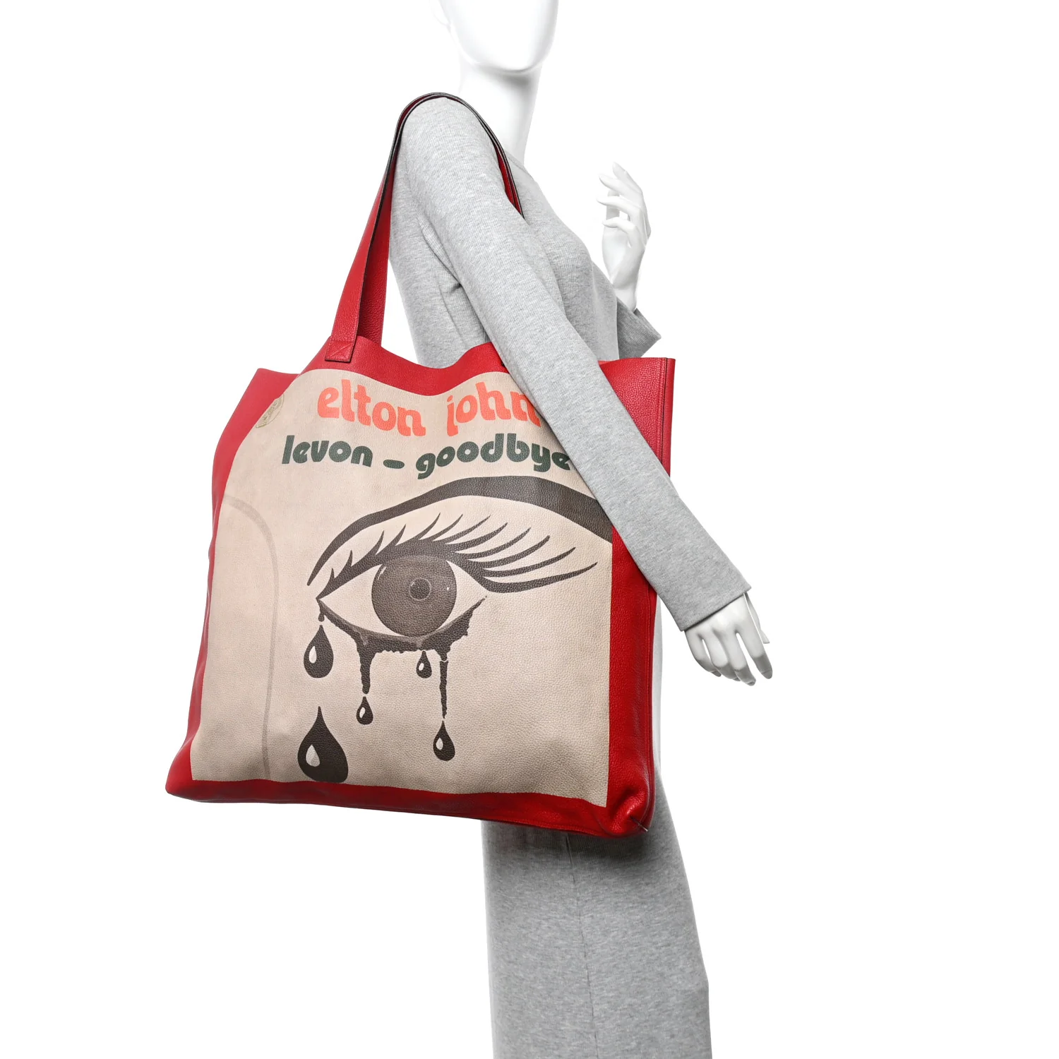 Calfskin Large Elton John Levon-Goodbye Tote Red - Image 2