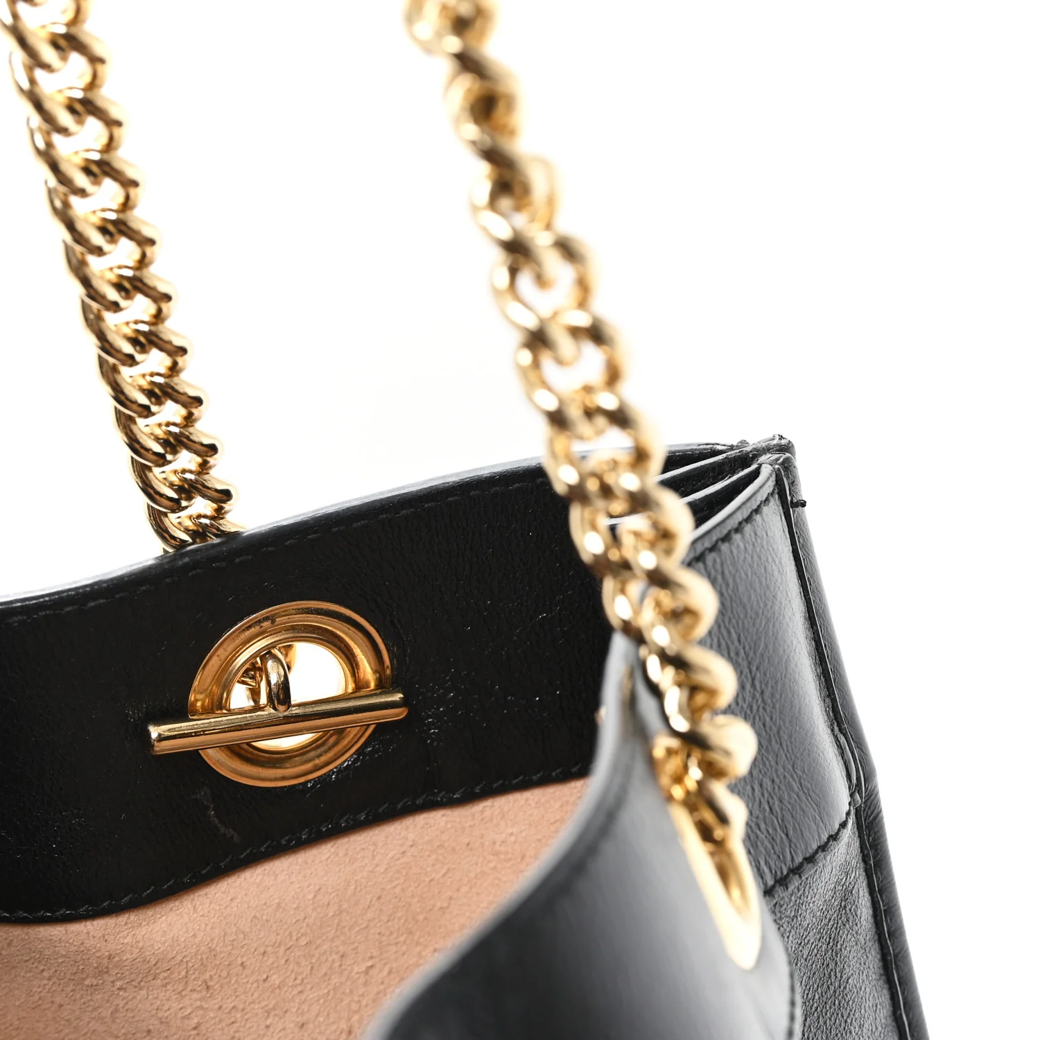 Calfskin Large Rajah Chain Tote Black - Image 14